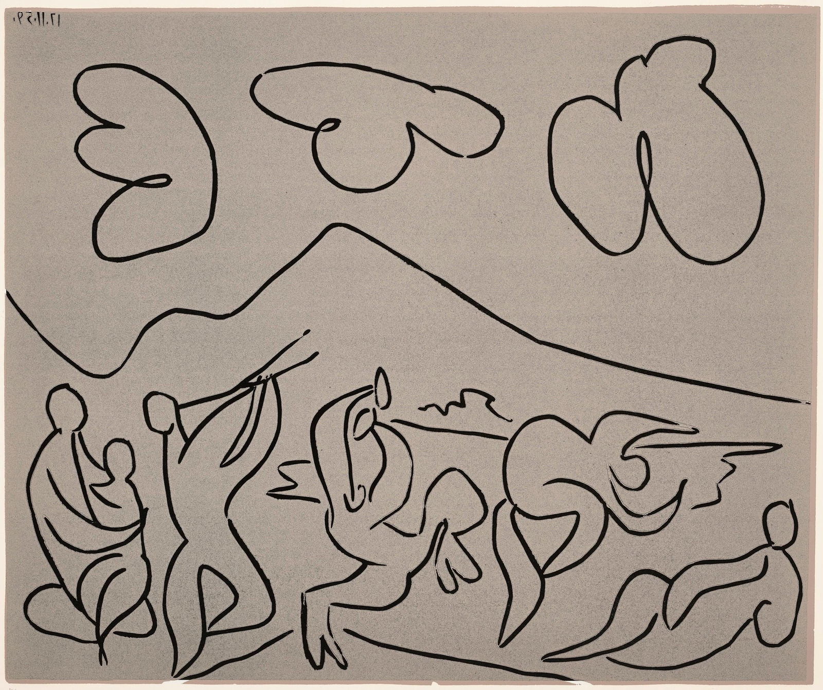 Pablo Picasso, Bacchanale (Orozco 214), Grabados al linoleo, Limited Edition Linocut (1 of 4)