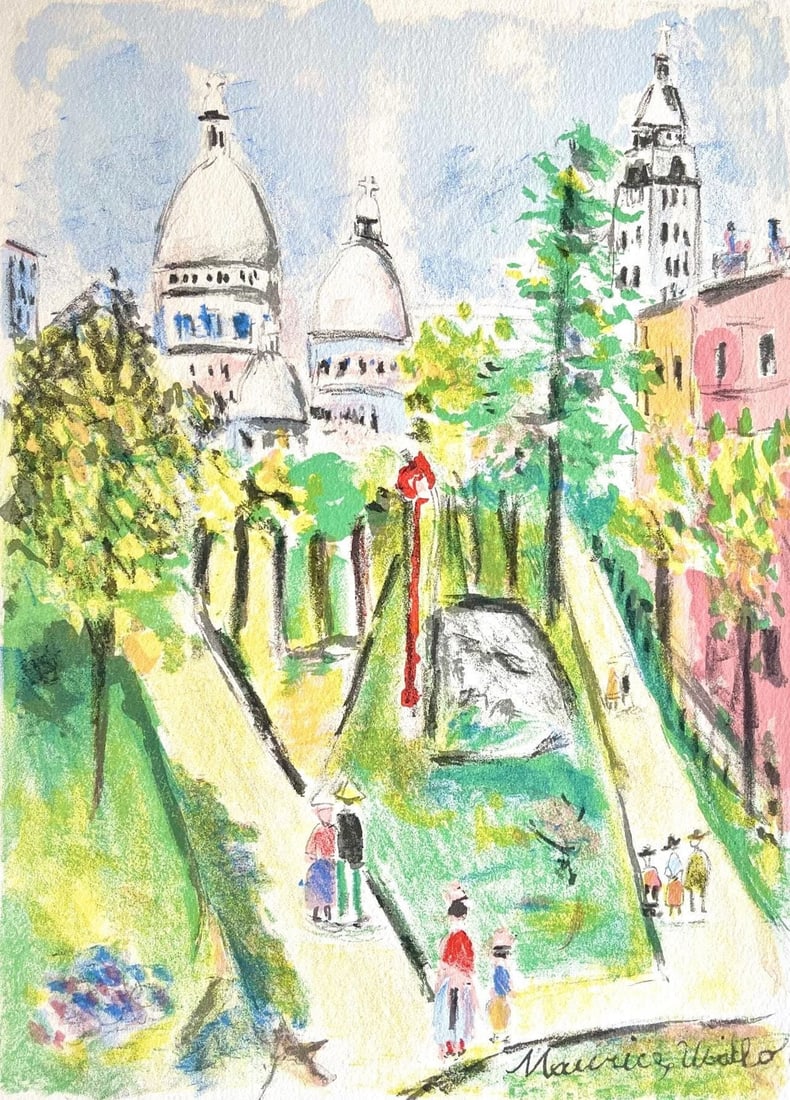 Maurice Utrillo, Montmartre (Place Saint-Pierre), Paris Capitale, Limited Edition Lithograph (1 of 4)