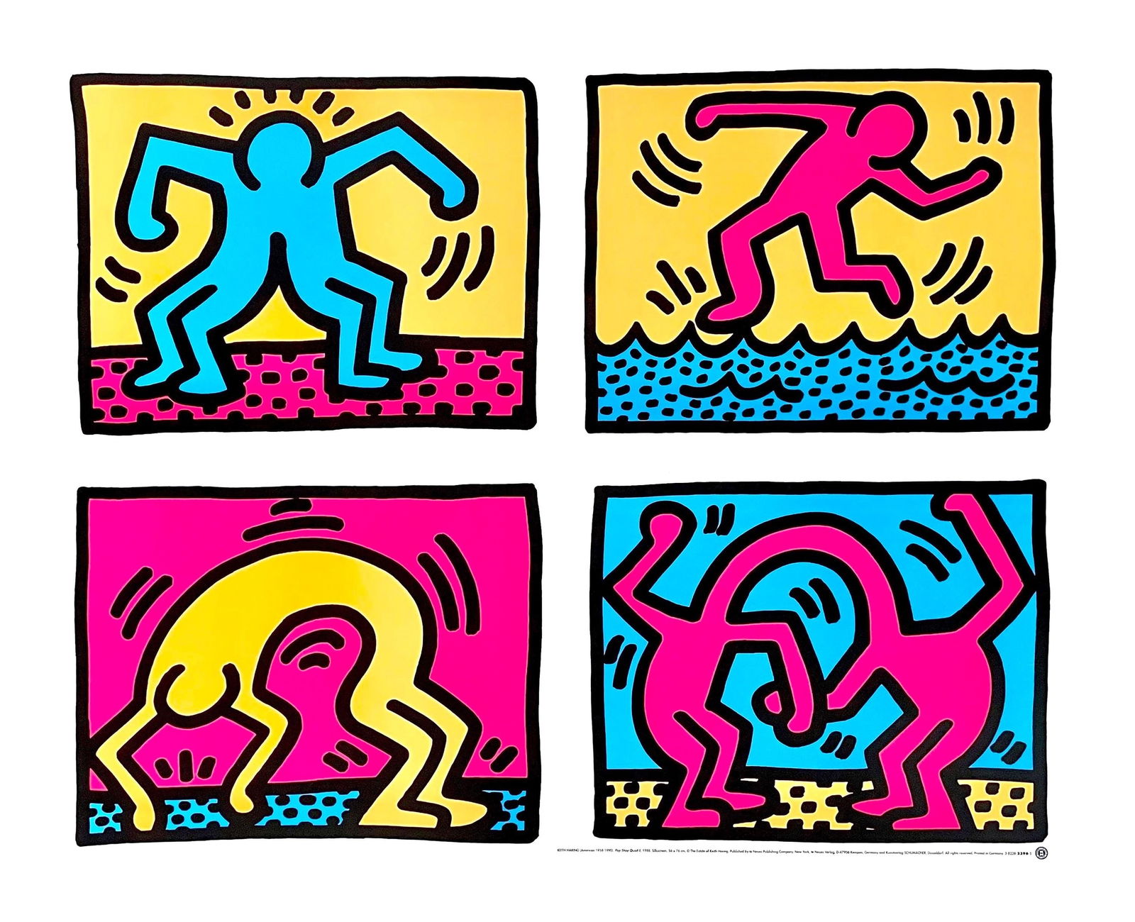 Keith Haring, Pop shop quad II, Official Edition Offset Lithograph (1 of 4)