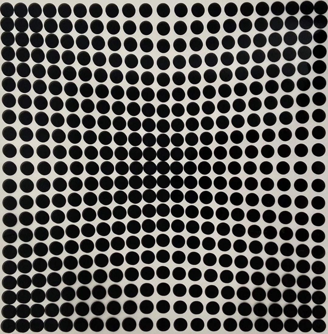 Victor Vasarely, Composition, Tiefenbilder, Limited Edition Heliogravure: Heliogravure on Mylar laid on 280 gm M2 gloss paper. Paper Size: 11 x 11 inches. Excellent condition. Notes: From the folio, Tiefenbilder, 1972. Published and printed by Editions du Griffon, Neuchatel
