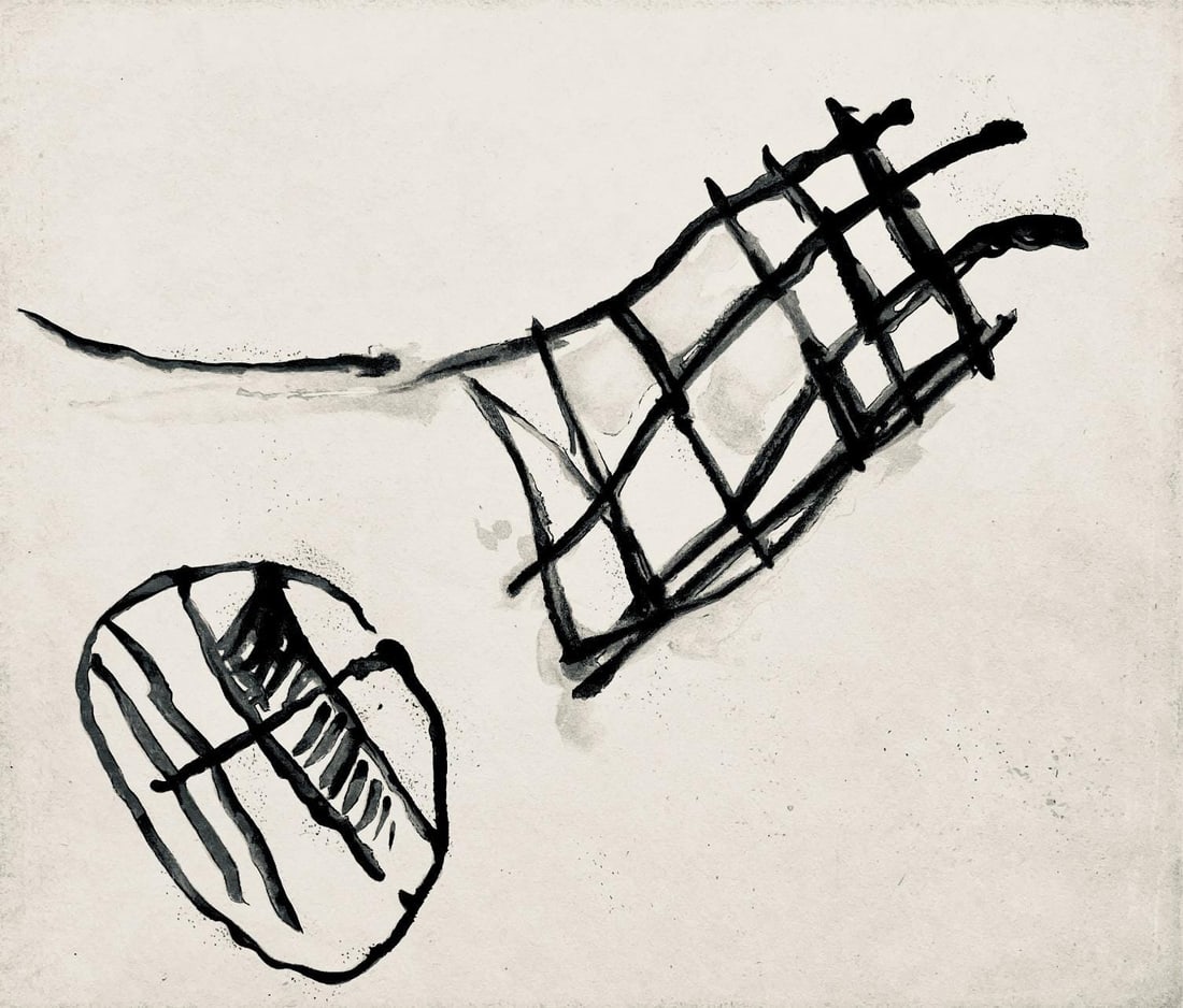 Pierre Tal-Coat, Composition, Derriere le miroir, Limited Edition Lithograph: Lithograph on velin paper. Paper size: 15 x 11 inches. Excellent condition. Inscription: Unsigned and unnumbered, as issued. Notes: From Derriere le miroir, N deg 121-122, 1960. Published by Aime