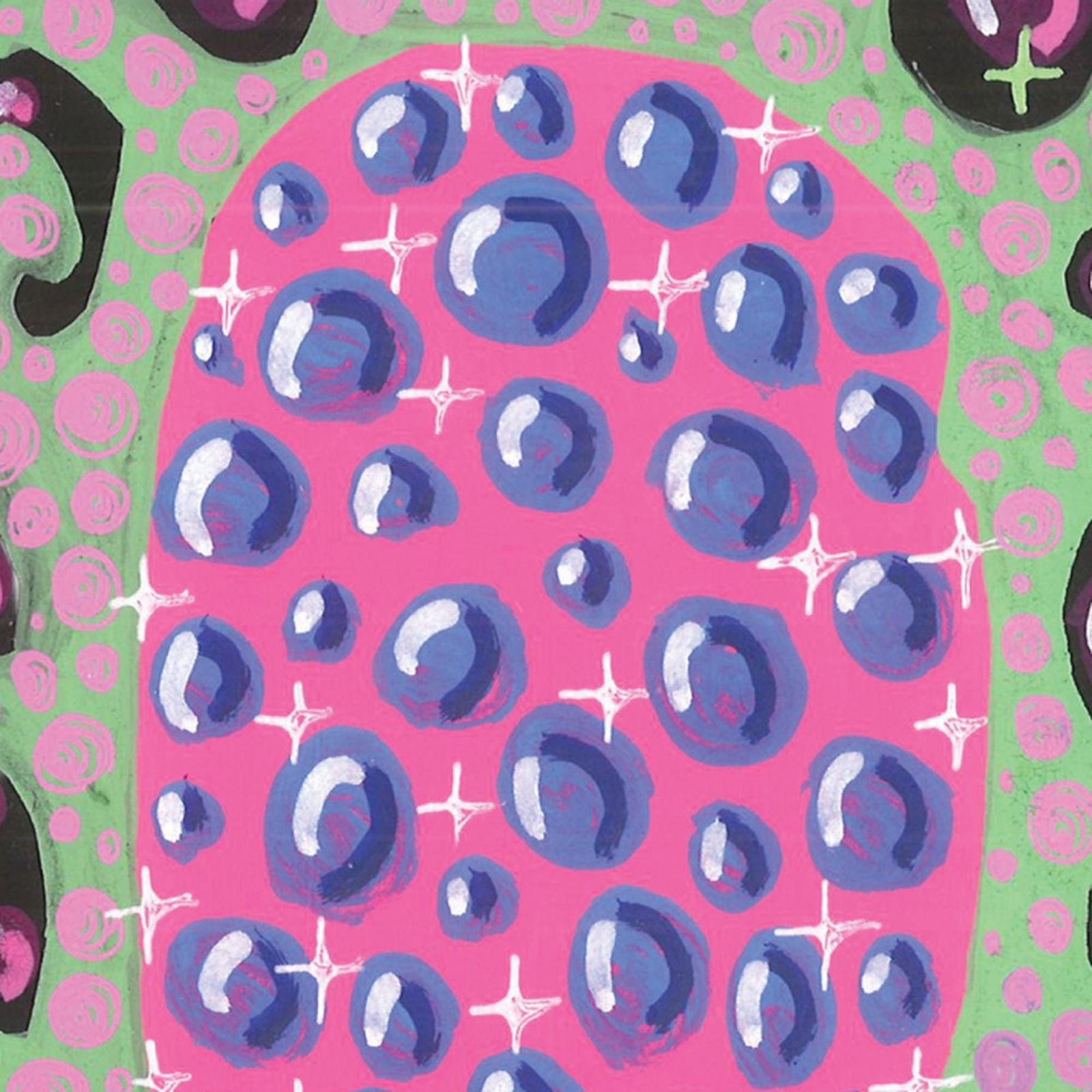 Green Drops with Blue Dots - 4