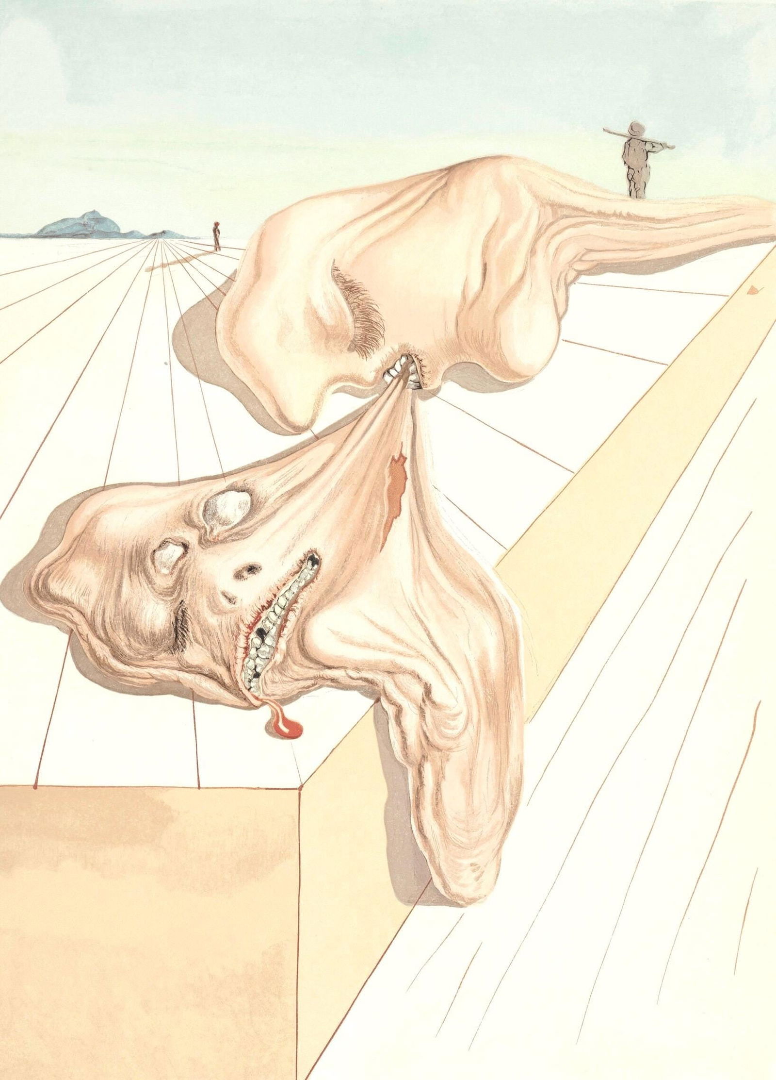 Salvador Dali, L'Enfer XXX (Michler/Lopsinger 1039-1138; Field 189-200), La Divine Comedie, Limited: Woodcut in colors on velin pur chiffon de Rives paper. Paper size: 13 x 10.375 inches. Inscription: Unsigned and unnumbered, as issued. Catalogue raisonne references: Dali, Salvador, et al. Salvador