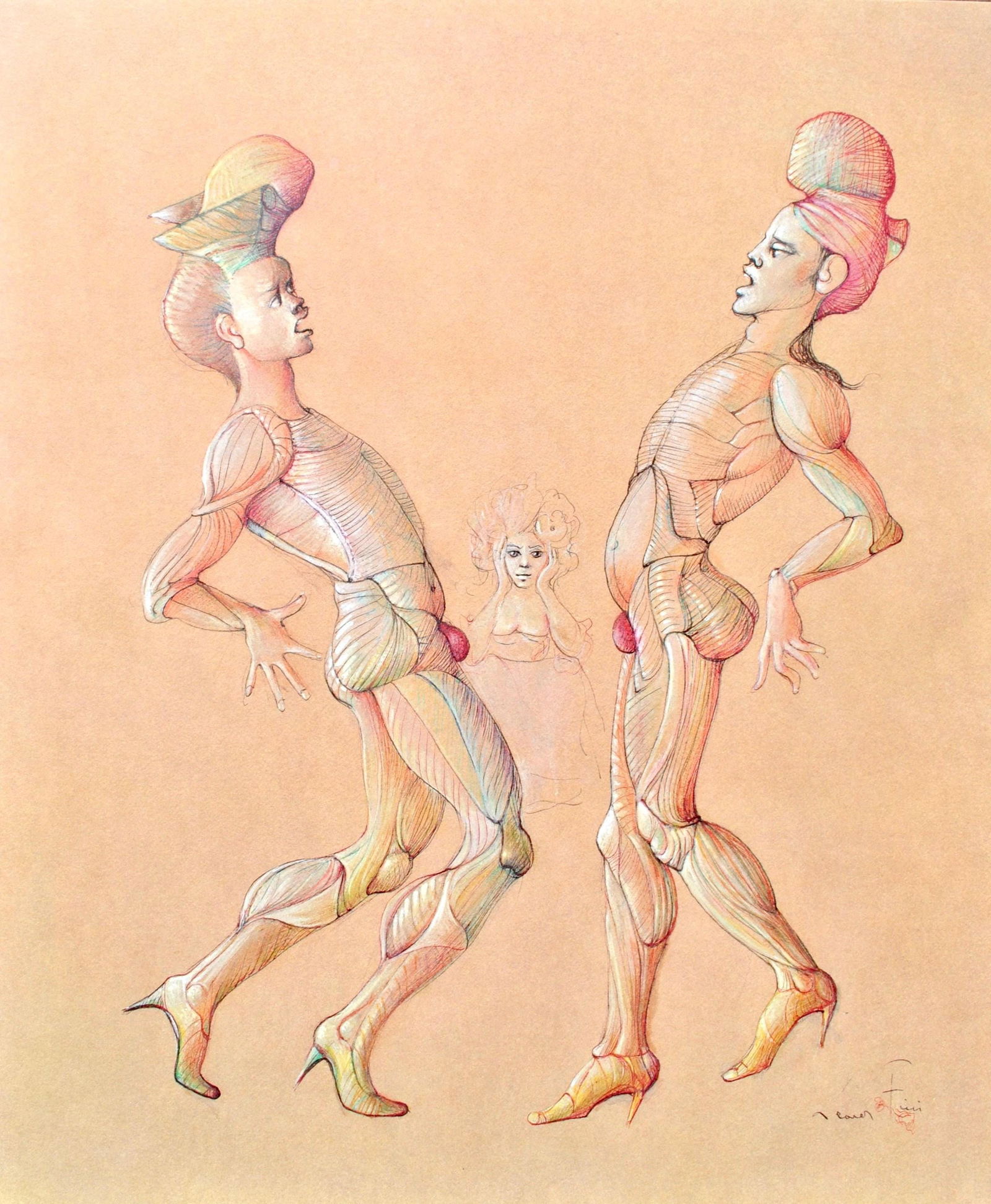 Leonor Fini, Composition, Fruits de la Passion, XXe siecle, Limited Edition Heliogravure: Heliogravure on velin de Rives pur chiffon paper, manufactured by Les papeteries de Rives, Voiron, France. Paper Size: 16.93 x 14.17 inches. Inscription: Signed in the plate and unnumbered, as issued.