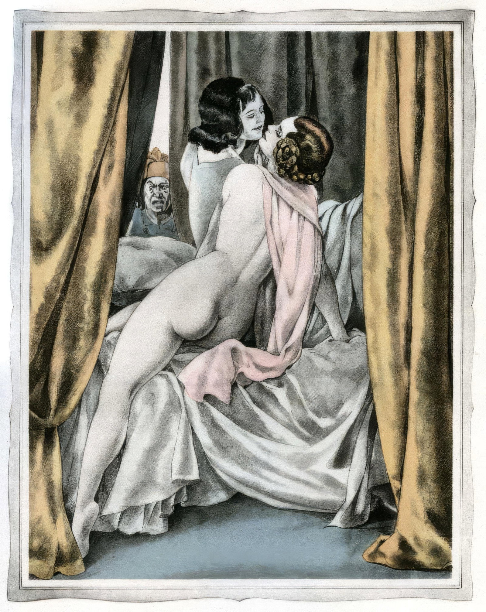 Umberto Brunelleschi, Untitled, from The Tales of Boccaccio, Limited Edition Lithograph and Pochoir, (1 of 4)