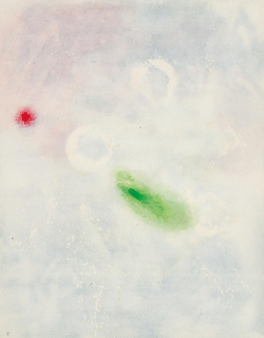 Joan Miro, Composition (Cramer 69; Dupin 292; Mourlot 286-294), Miro 1959-1960, Limited Edition: Lithograph on velin paper. Paper size: 13.24 x 10.24 inches. Excellent condition. Inscription: Unsigned and unnumbered, as issued. Notes: From folio, Miro 1959-1960, 1961. Published by Pierre Matisse