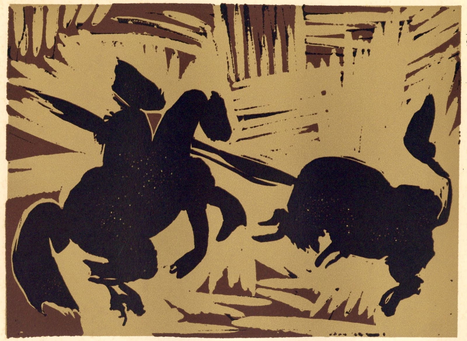 Pablo Picasso, Pique (Orozco 214), Grabados al linoleo, Limited Edition Linocut (1 of 4)