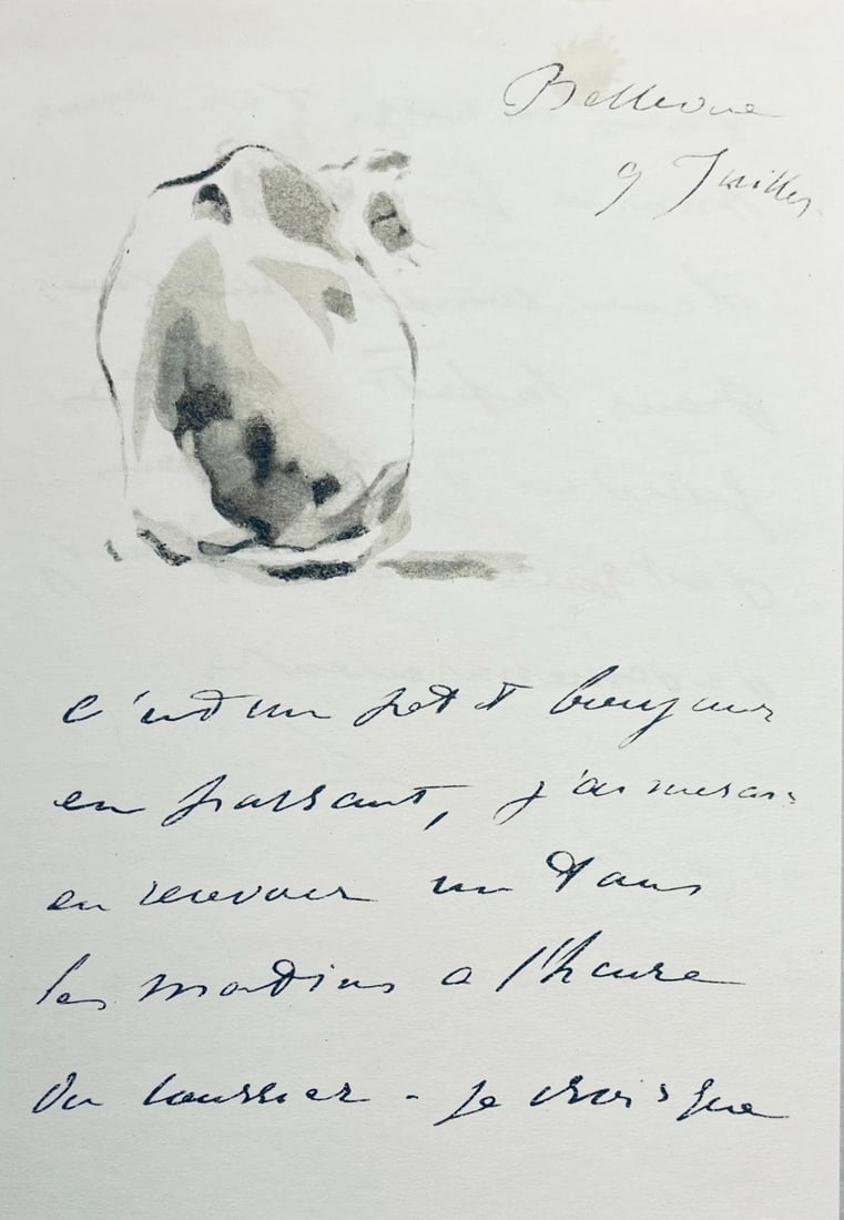 Edouard Manet, Composition, Edouard Manet, Letters with Aquarelles, Limited Edition Lithograph: Lithograph and stencil on velin Foreign Affairs paper mounted on Foreign Affairs museum board, as issued. Paper Size: 10 x 7 inches. Excellent condition. Inscription: Unsigned and unnumbered, as issue
