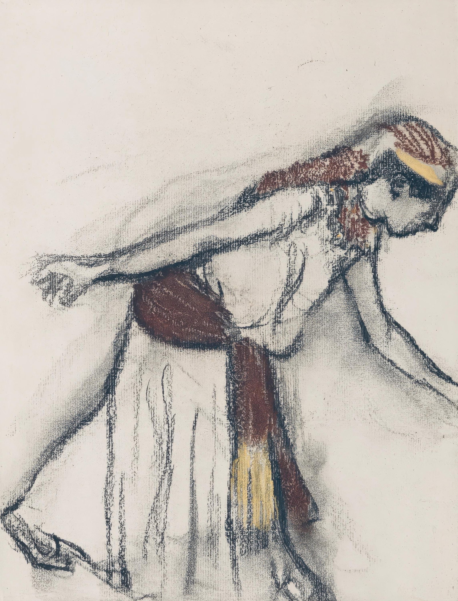 Edgar Degas, Oriental Dancer, from Dance Drawings, Limited Edition Engraving, 1936: This exquisite engraving by Edgar Degas (1834-1917), titled Danseuse orientale (Oriental Dancer), originates from the celebrated album Degas Danse dessin (Degas Dance Drawings), published by Ambroise