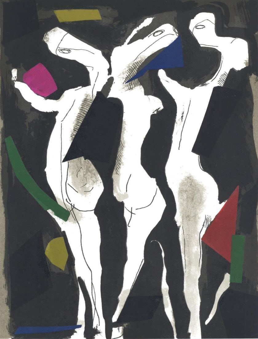Marino Marini, Composition (Guastalla/Schulz-Hoffman, L-R), XXe siecle, Limited Edition Lithograph (1 of 4)