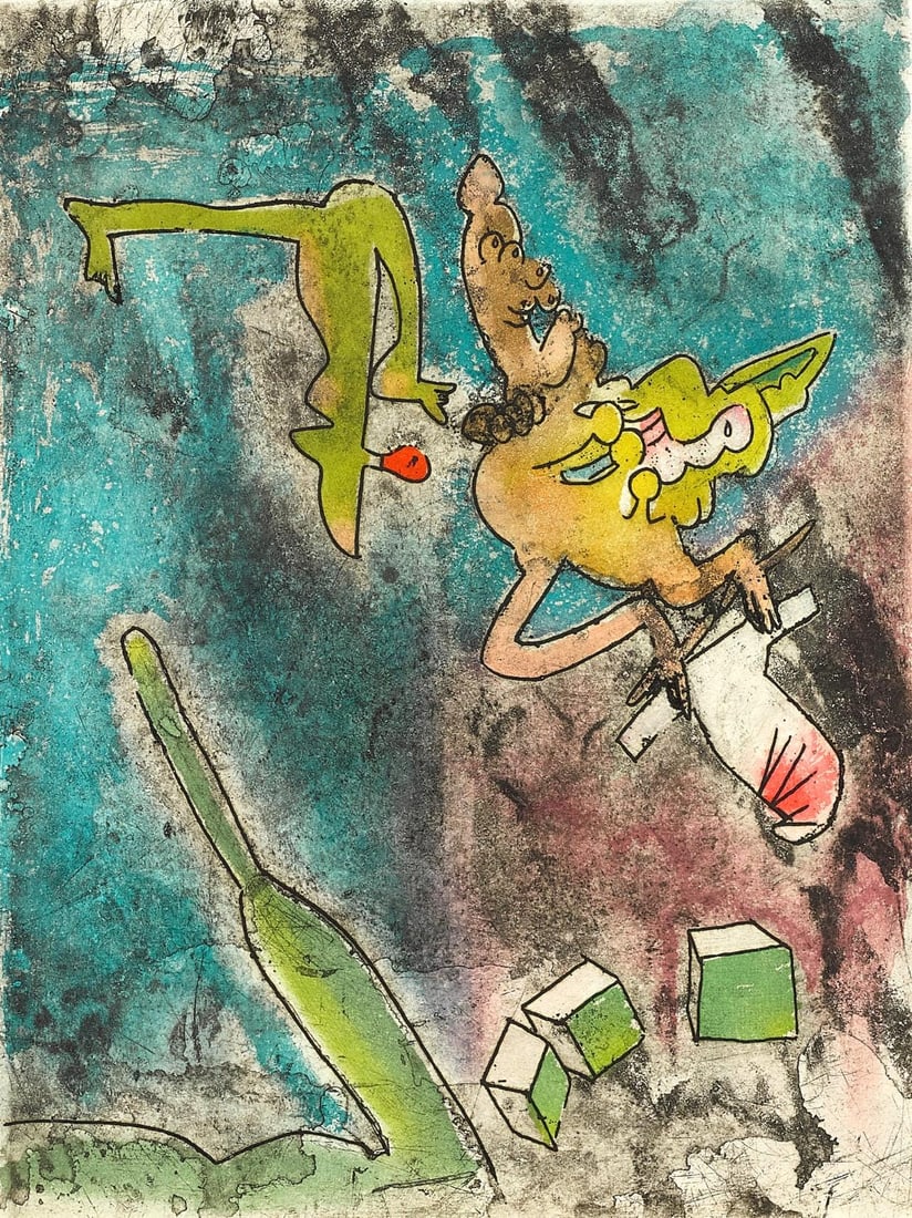 Roberto Matta, Composition (Sabatier 393), Centre Noeuds, Limited Edition Etching (1 of 4)