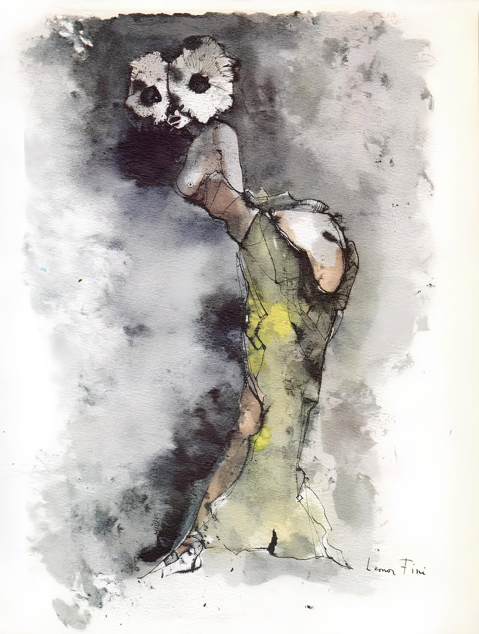 Leonor Fini, Composition, Histoire d'O, Limited Edition Lithograph: Lithograph on velin d'Arches pur chiffon paper. Paper size: 15.16 x 11.22 inches. Excellent condition. Inscription: signed in the plate and unnumbered, as issued. Notes: from the folio, L'Histoire