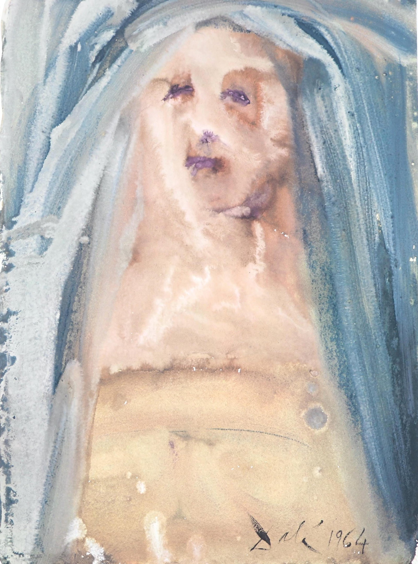 Salvador Dali, Composition (Michler/Lopsinger 1600; Field 69-3), Biblia Sacra, Limited Edition: Lithograph in colors on velin Fabriano charta ex meris pannis "ab alveo" manu fabricata, perlucidis figuris intexta paper. Paper size: 19 x 13.75 inches. Inscription: Signed in the plate and unnumbere