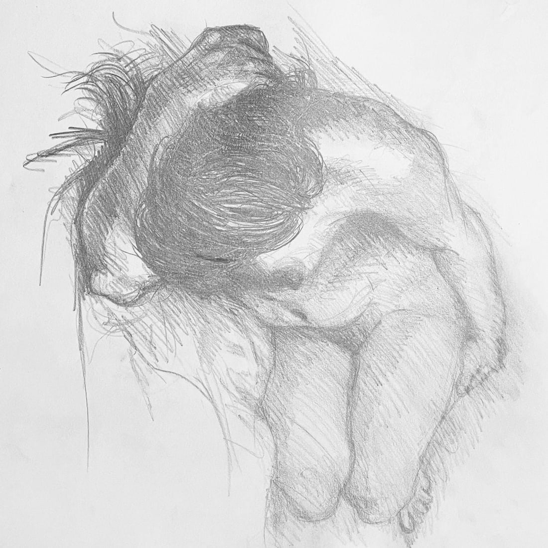 Ian Hornak, Renaissance Female Nude Figure Study, 1963, Original Drawing: Graphite on velin paper, circa 1963. Paper Size: 23 x 18 inches. Good condition, consistent with age. Inscription: Unsigned, Estate stamped, verso. Provenance: Estate of Ian Hornak, East Hampton. Note