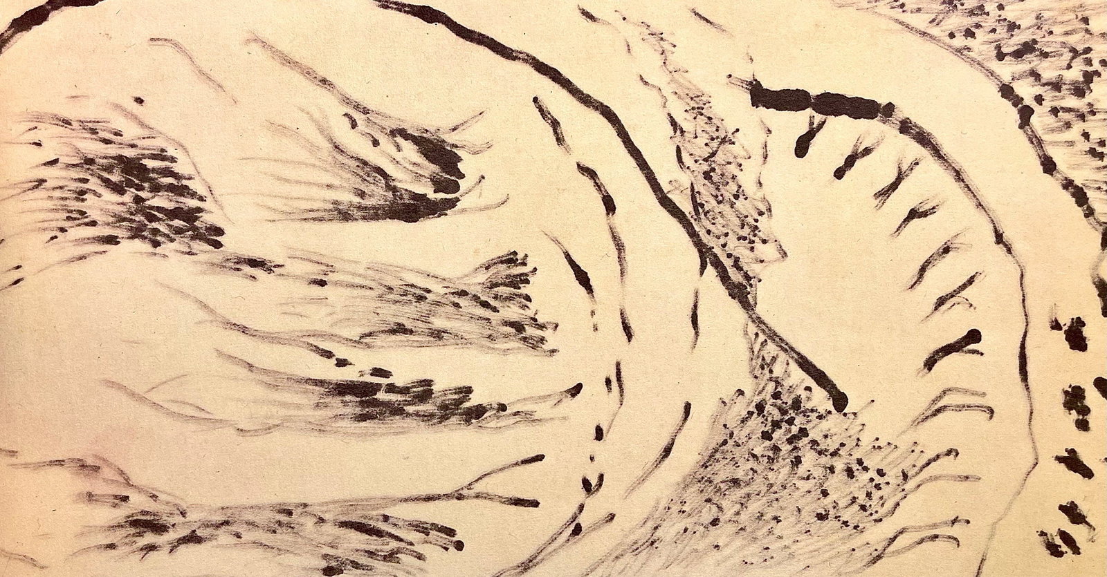 Jackson Pollock, Composition, Jackson Pollock, The Last Sketchbook, Limited Edition Lithograph: Lithograph on velin Mohawk paper. Inscription: unsigned and unnumbered, as issued. Paper Size: 5 x 12 inches. Excellent condition. Notes: From the album, Jackson Pollock, The Last Sketchbook, 1982. Pu