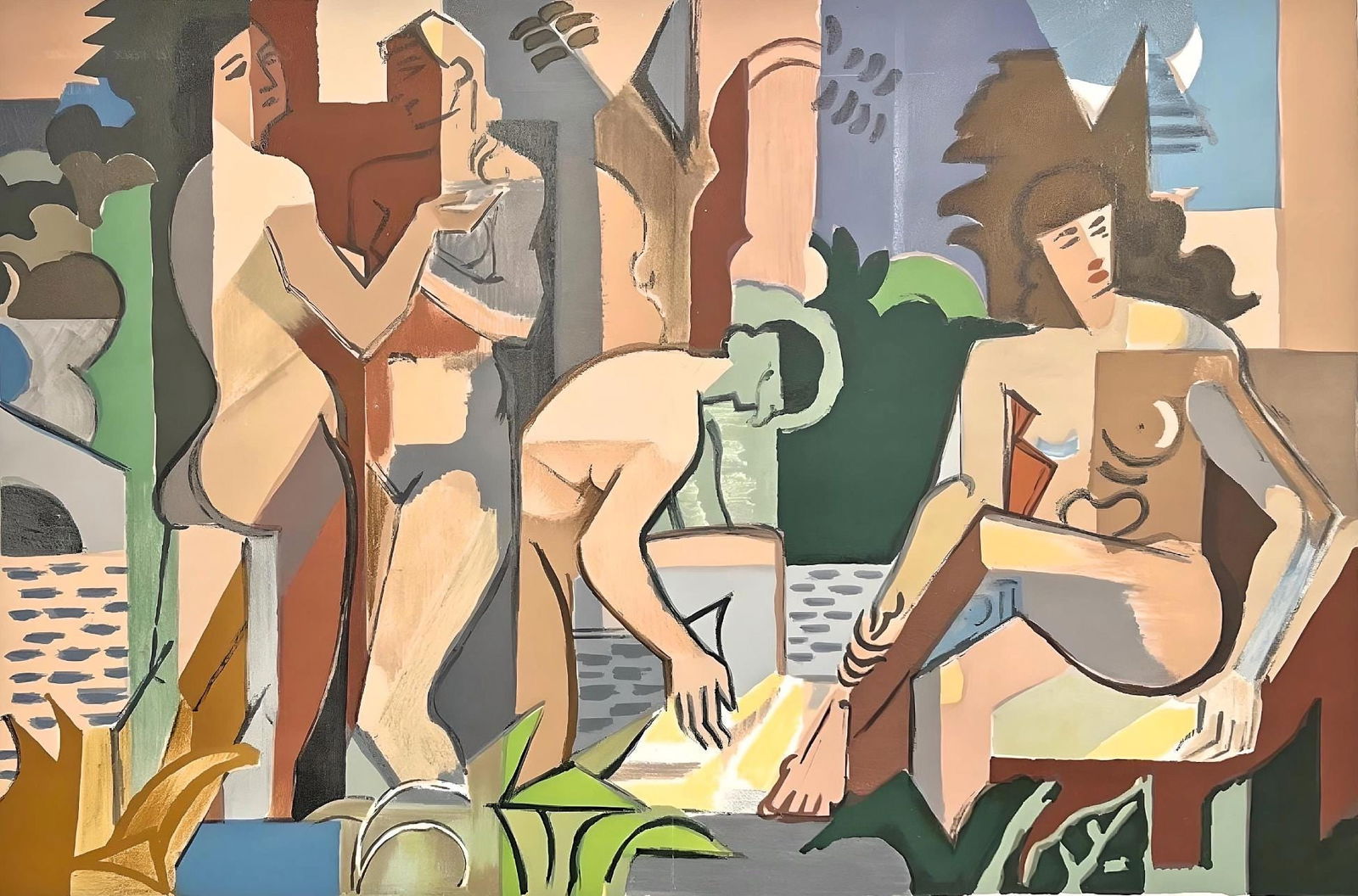 Andre Lhote, Composition, Eloge de Andre Lhote, Limited Edition Lithograph: Lithograph on velin de Rives paper. Paper size: 13.17 x 20.10 inches. Excellent condition, with centerfold, as issued. Inscription: Unsigned and unnumbered, as issued. Notes: From the album, Eloge de