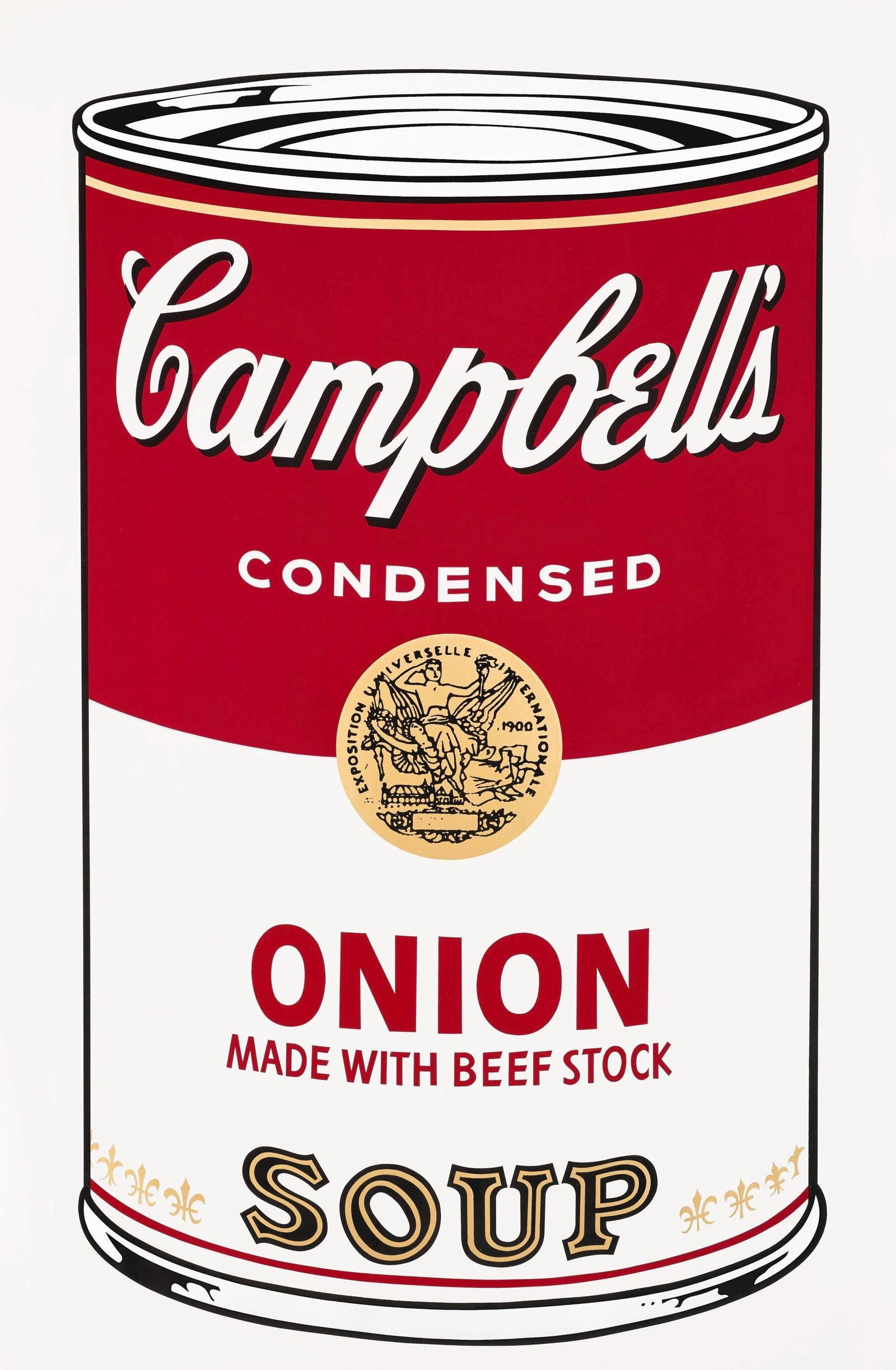 Andy Warhol, Campbell's Soup, Onion, Official Edition, Sunday B. Morning, Silkscreen: Official edition, Andy Warhol, Sunday B. Morning, silkscreen on museum board. Paper Size: 35 x 23 inches. Excellent condition. Inscription: "published by Sunday B. Morning", and "fill in your own sign