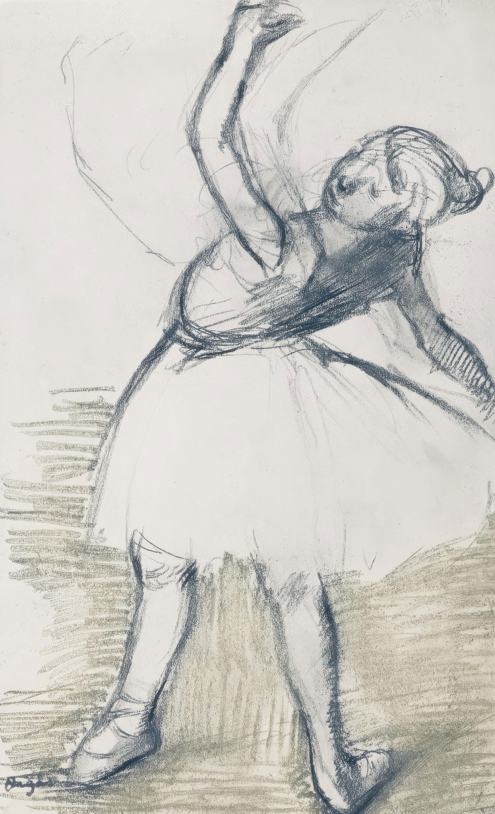 Edgar Degas, Dancer, from Dance Drawings, Limited Edition Engraving, 1936: This exquisite engraving by Edgar Degas (1834-1917), titled Danseuse (Dancer), originates from the celebrated album Degas Danse dessin (Degas Dance Drawings), published by Ambroise Vollard, Paris,