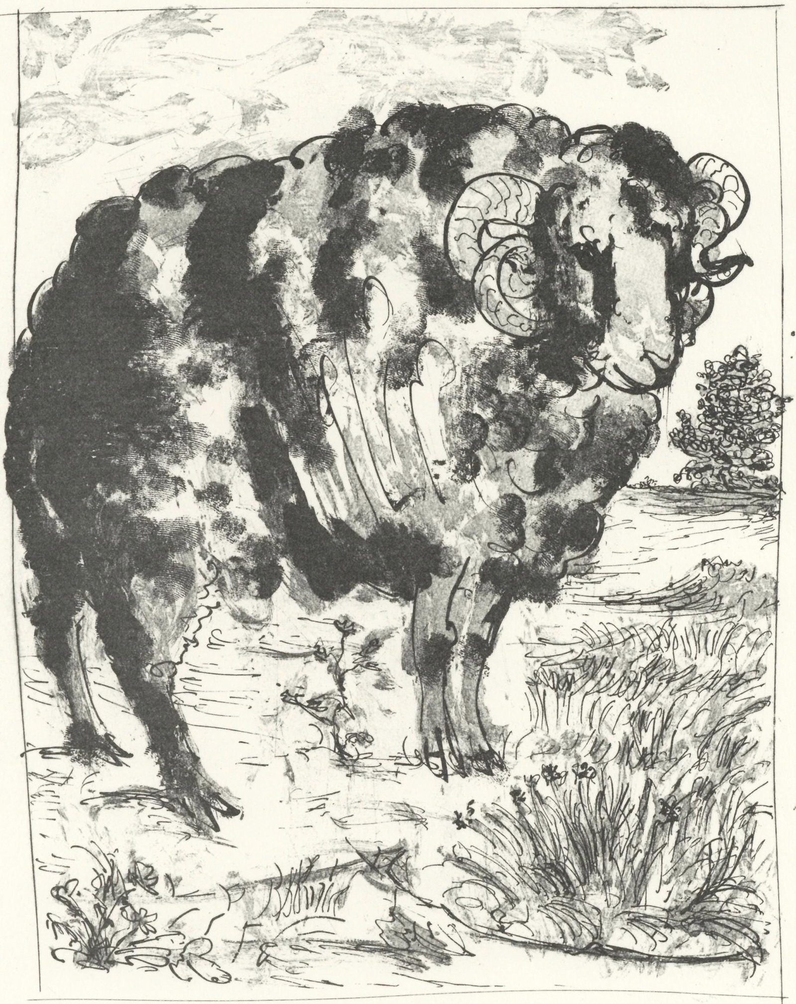 Pablo Picasso, Le Belier, (The Ram) (Orozco p.82), Histoire naturelle, Limited Edition Lithograph (1 of 4)