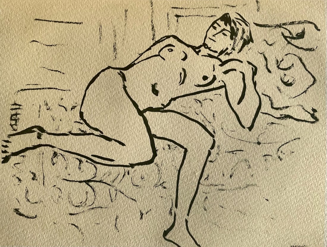 Albert Marquet, Nu., Marquet, Limited Edition Lithograph: Lithograph on velin du Canson & Montgolfier Vidalon-Les-Annonay paper. Unsigned and unnumbered. Paper Size: 12.5 x 9.75 inches. Excellent condition. Notes: From the album, Marquet, 1948. Published by