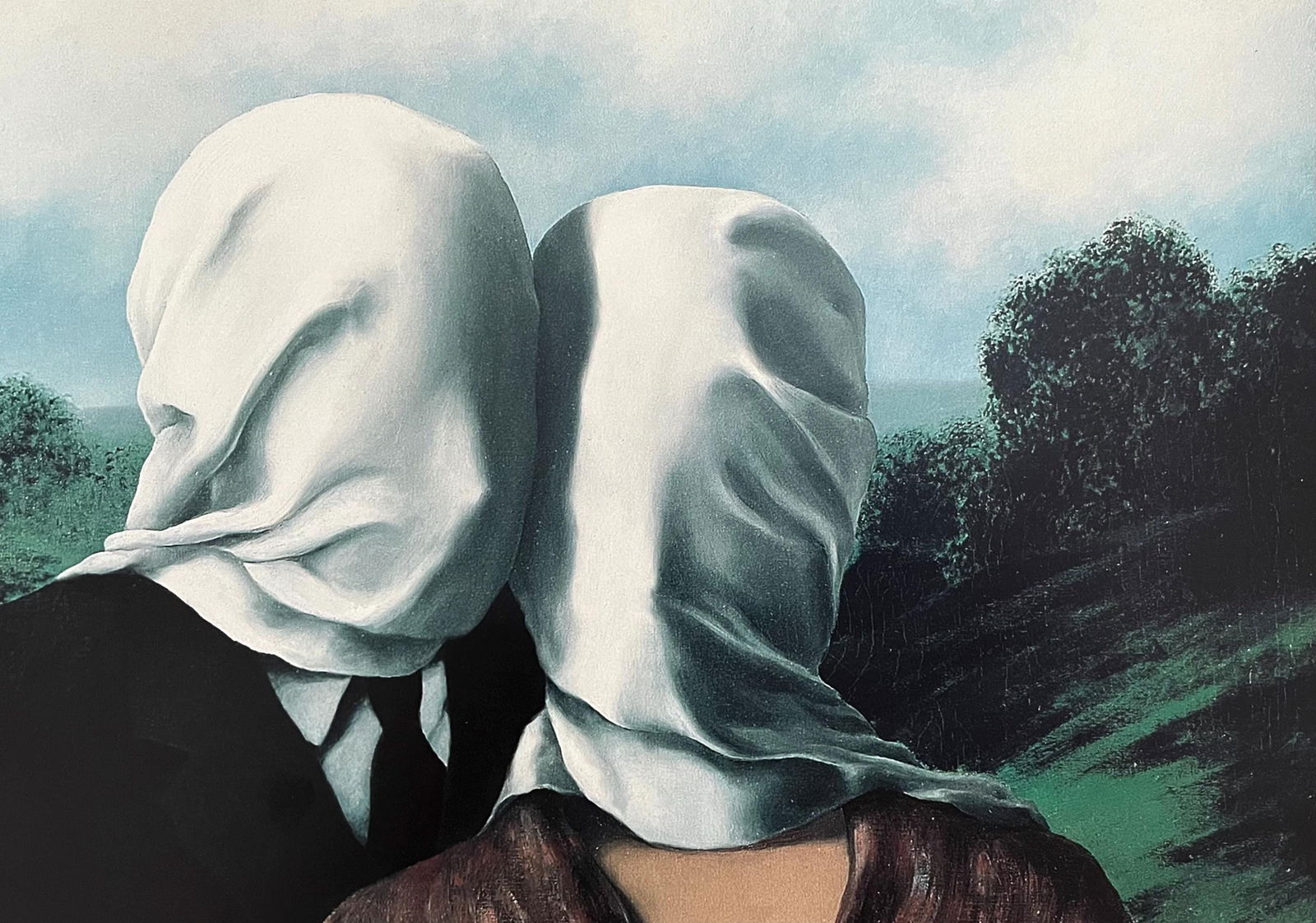 Rene Magritte, Les amants, Official Edition Offset Lithograph: Offset lithograph on archival paper. Paper Size: 8.25 x 11.75 inches. Inscription: Unsigned and unnumbered, as issued. Condition: Excellent. Notes: Licensed by C.H./ADAGP, Paris; published and printed
