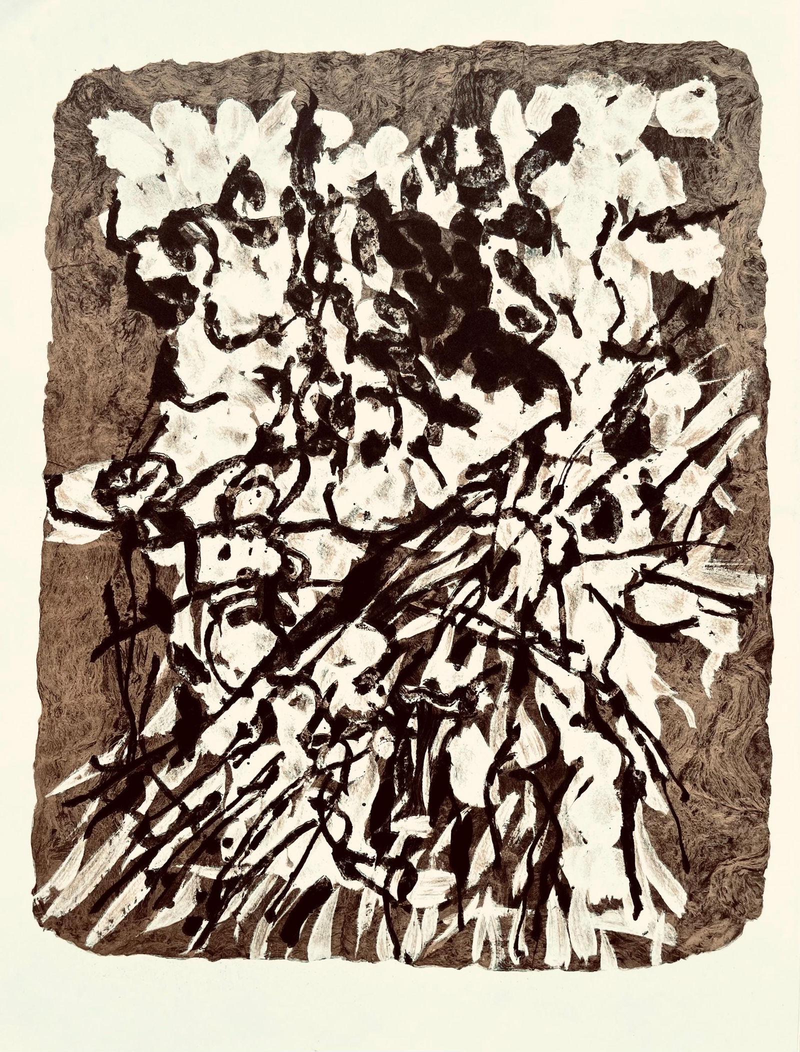 Jean-Paul Riopelle, Composition, Derriere le miroir, Limited Edition Lithograph: Lithograph on velin paper. Paper size: 15 x 11 inches. Excellent condition. Inscription: Unsigned and unnumbered, as issued. Notes: From Derriere le miroir, N deg 160, 1966. Published by Aime Maeght,