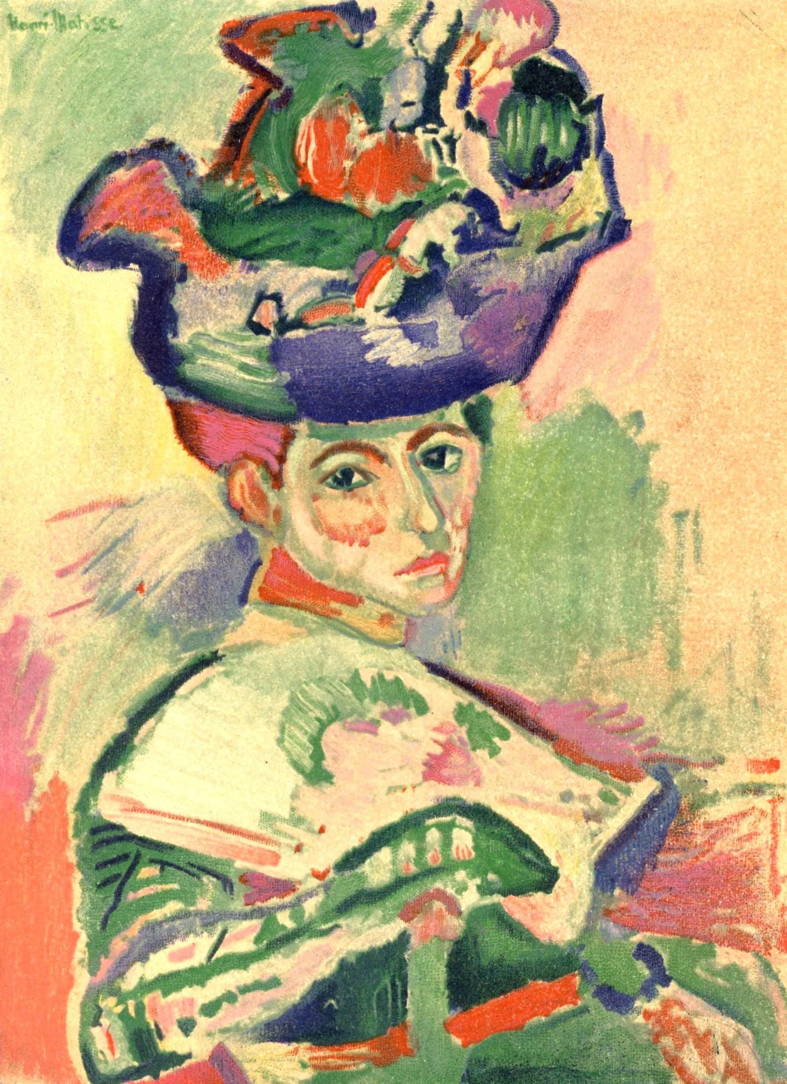 Henri Matisse, Madame Matisse, Portraits par Henri Matisse, Limited Edition Lithograph: Lithograph on velin paper, mounted on velin paper backing sheet, as issued. Paper Size: 12 x 9.25 inches; image size: 9.84 x 7.08 inches. Inscription: Signed in the plate and unnumbered, as issued. Co