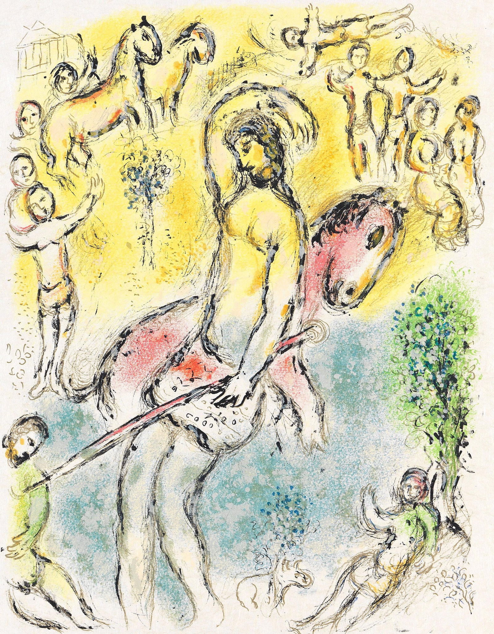 Marc Chagall, ...Ich bin Odysseus, Homer, Die Odyssee, Limited Edition Lithograph: Lithograph on 250 g/m2 Butten Papierwerke Miliani AG, Fabriano paper. Paper Size: 14.88 x 11.69 inches. Inscription: Unsigned and unnumbered, as issued. Condition: Very good/excellent, consistent with