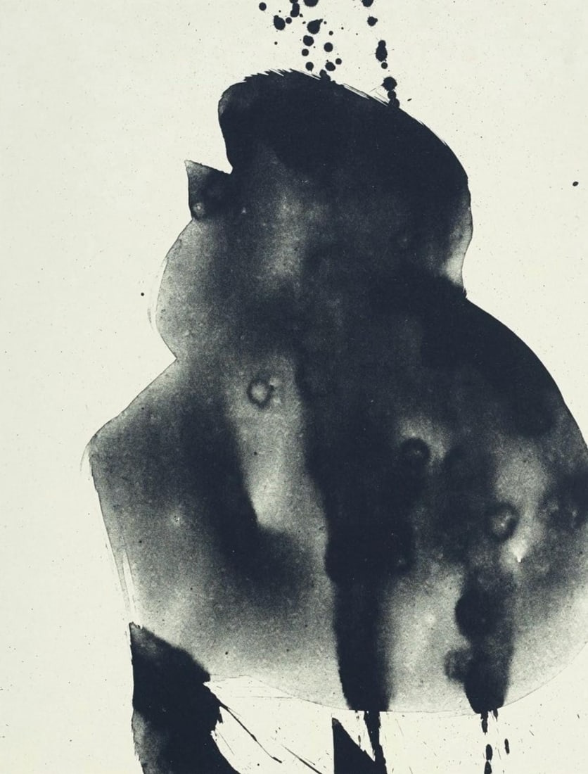 Robert Motherwell, Nocturne III (Belknap 354-380; Engberg/Banach 415-441), Three Poems, Limited: Lithograph on Japon a la main, attached with chine applique to velin d'Arches paper. Paper Size: 21.5 x 17.875 inches. Excellent condition. Inscription: Unsigned and unnumbered, as issued. Notes: From