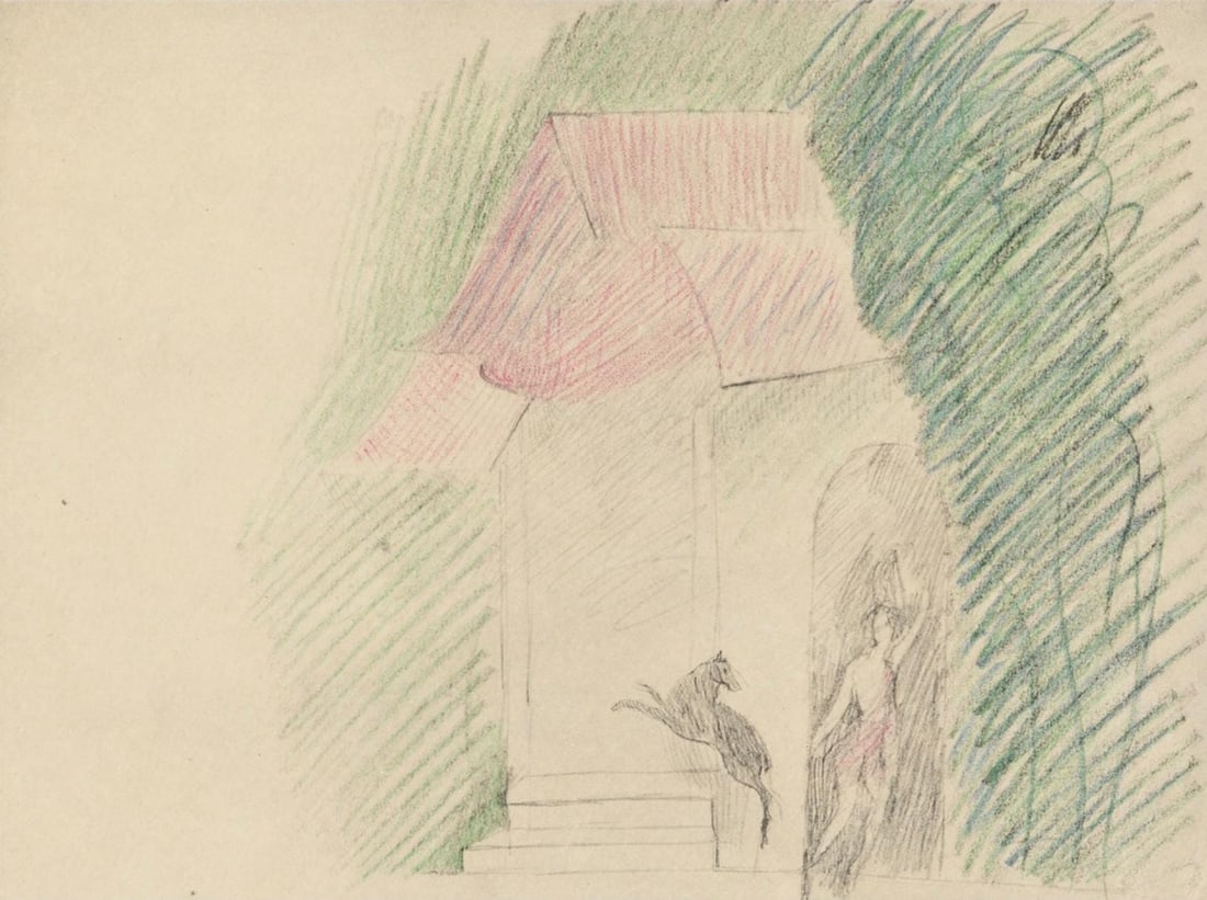 Marie Laurencin, Composition, Les Biches, Limited Edition Lithograph: Lithograph and stencil on papier velin des Manufactures d'Arches paper. Unsigned and unnumbered, as issued. Paper size: 8.875 x 11 inches. Excellent condition. Notes: From the volume, Les Biches, 1924