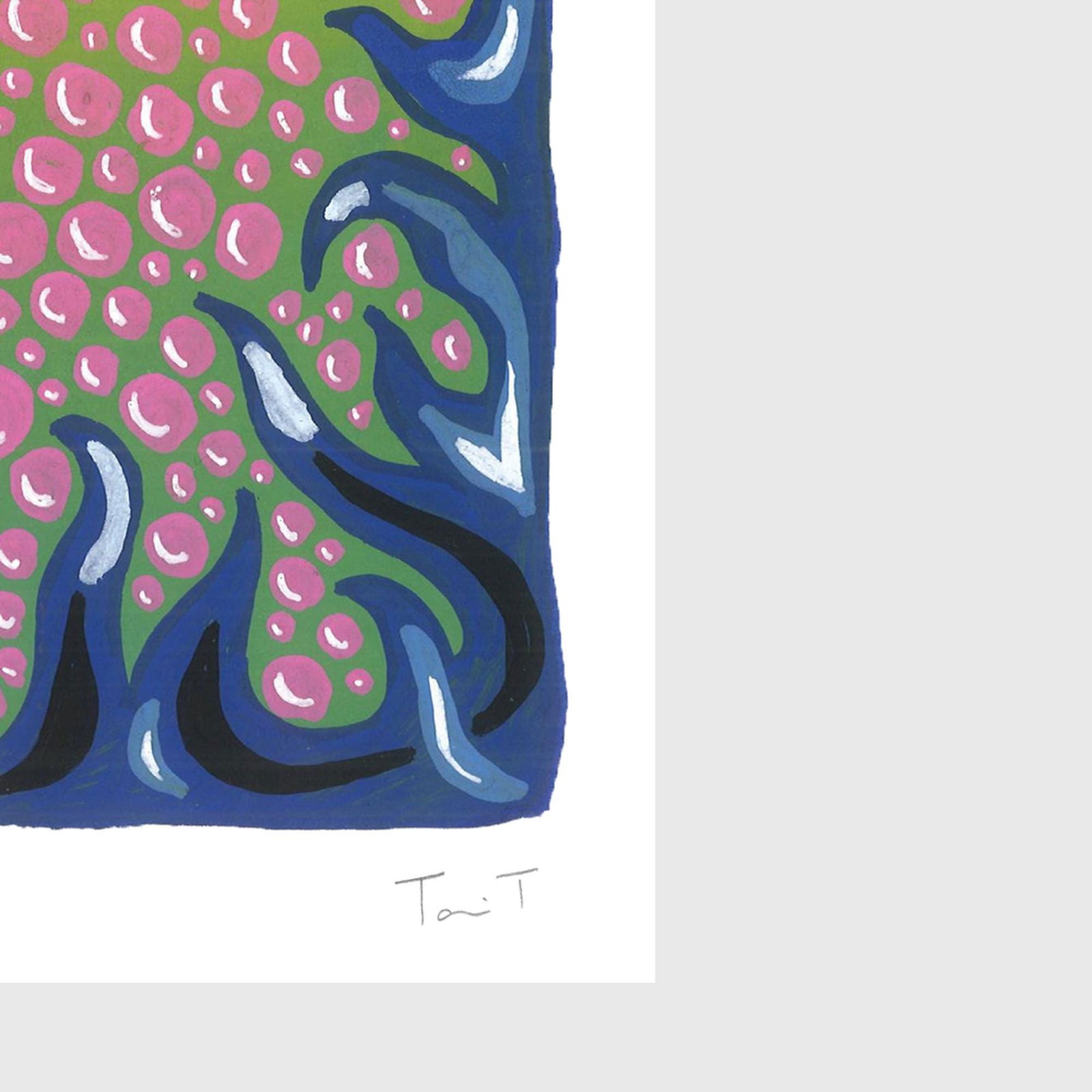 Blue Drops with Pink Dots - 3