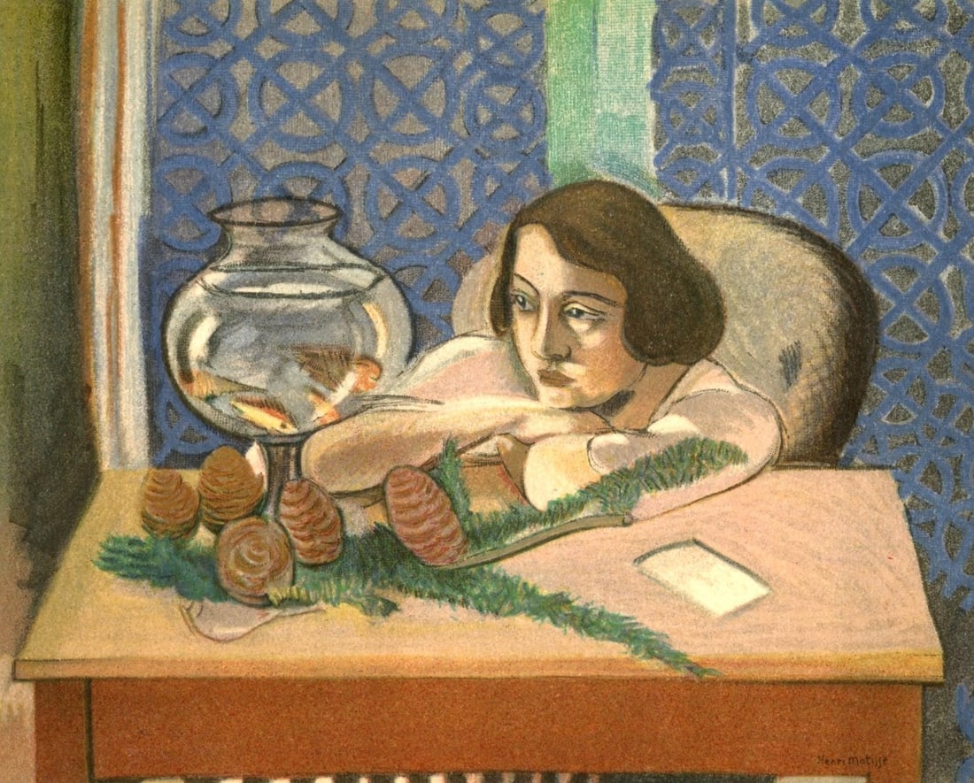 Henri Matisse, Mlle H.D., Portraits par Henri Matisse, Limited Edition Lithograph: Lithograph on velin paper, mounted on velin paper backing sheet, as issued. Paper Size: 12 x 9.25 inches; image size: 6.69 x 8.27 inches. Inscription: Signed in the plate and unnumbered, as issued. Co