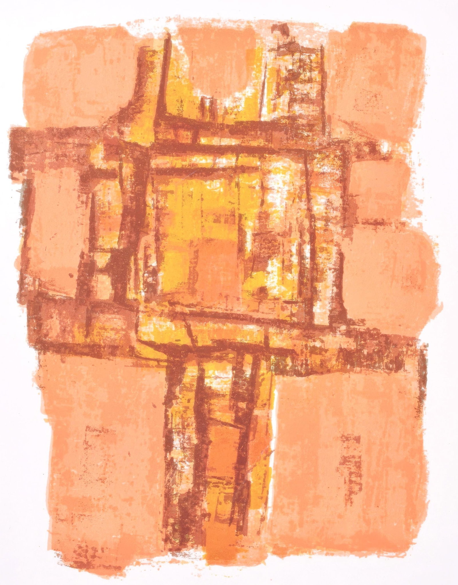 Orlando Pelayo, Composition, Œuvres completes d'Albert Camus, Limited Edition Lithograph: This exquisite lithograph by Orlando Pelayo (1920-1990), titled Sans titre (Untitled), originates from the 1962 album Albert Camus, oeuvres completes, Essais litteraires Noces, l'ete L'exil et le roya