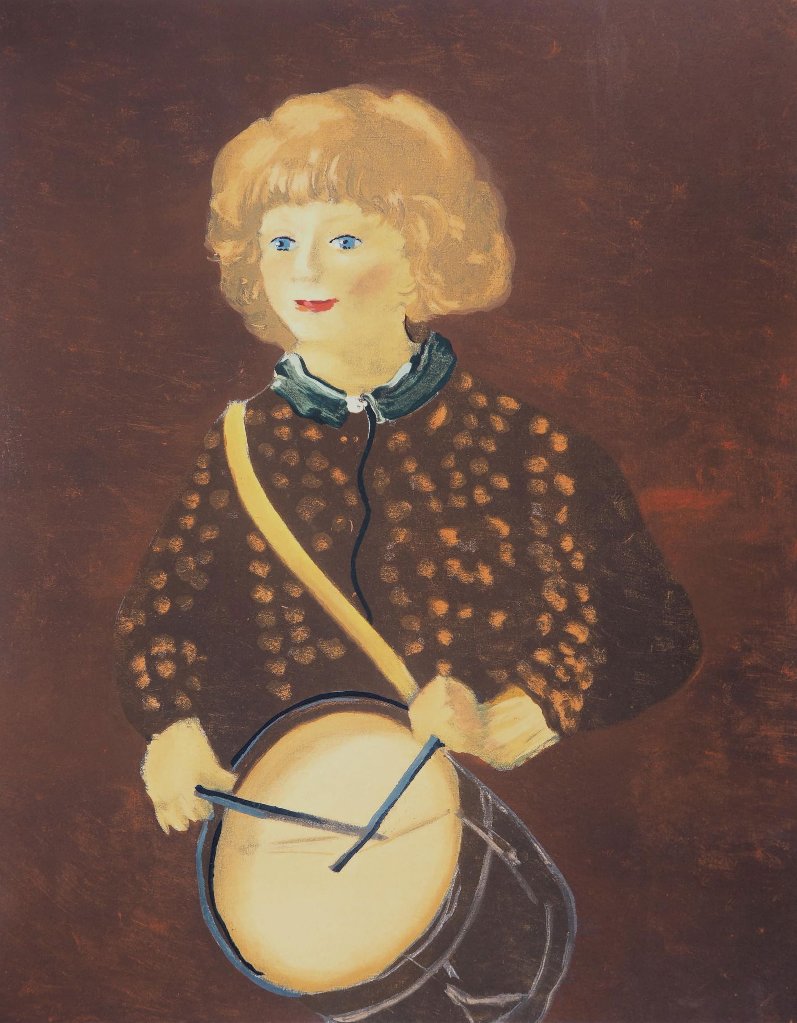 Andre Derain, Enfant avec tambour, Andre Derain, 1880-1954, Limited Edition Lithograph and Pochoir,: Lithograph and pochoir on velin d'Arches paper. Paper Size: 23.75 x 20 inches. Inscription: Signed in the plate and unnumbered, as issued. Condition: Very good/excellent, consistent with age. Notes: F