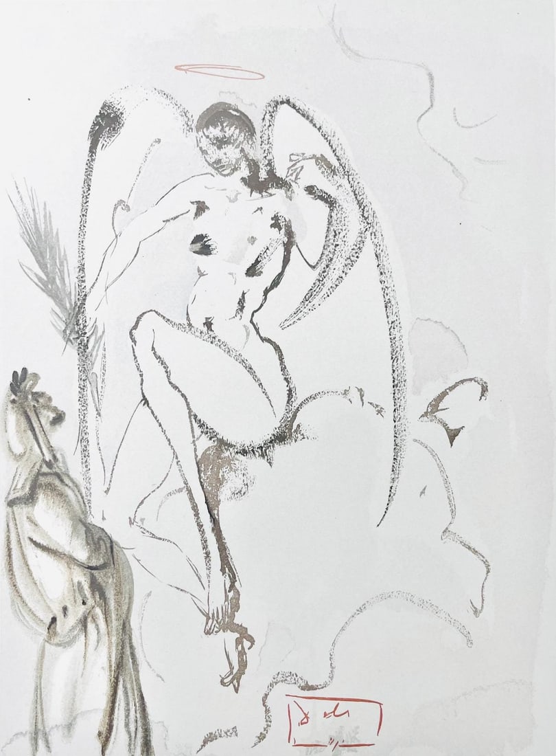 Salvador Dali, Paradies XXXI (Michler/Lopsinger 1039-1138; Field 189-200), Die Gottliche Komodie,: Woodcut in colors on velin de Rives BFK paper, mounted on velin d'Arches support, as issued. Paper size: 13 x 10.375 inches. Inscription: Signed in the block, and unnumbered, as issued. Catalogue rais
