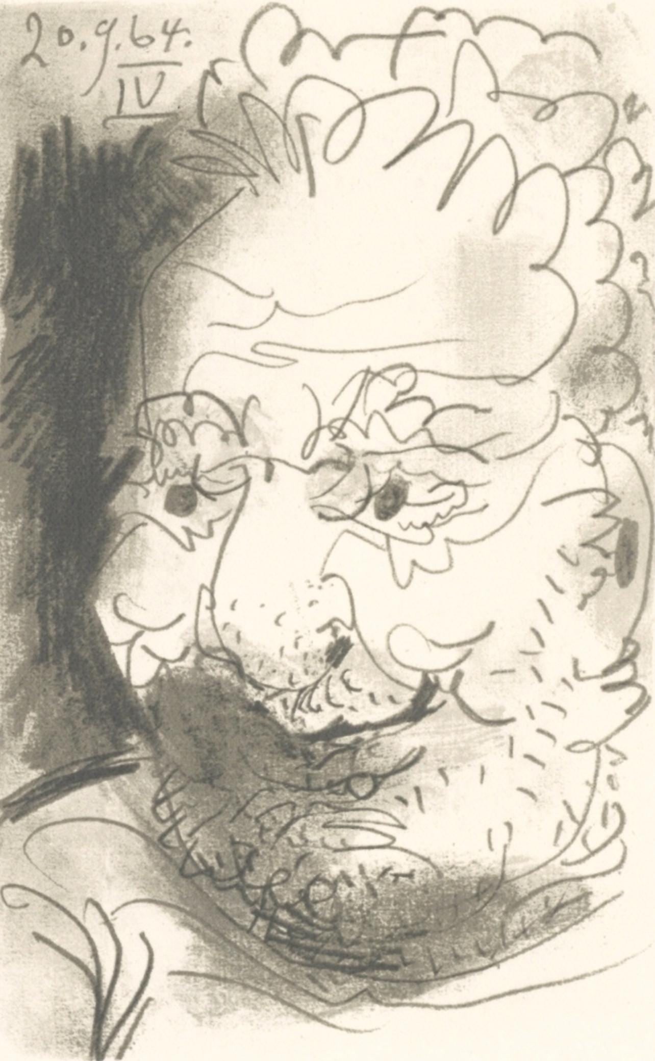 Pablo Picasso, 20.9.64. IV (Cramer 148), Le Gout du Bonheur, Limited Edition Mixed Media Lithograph (1 of 4)