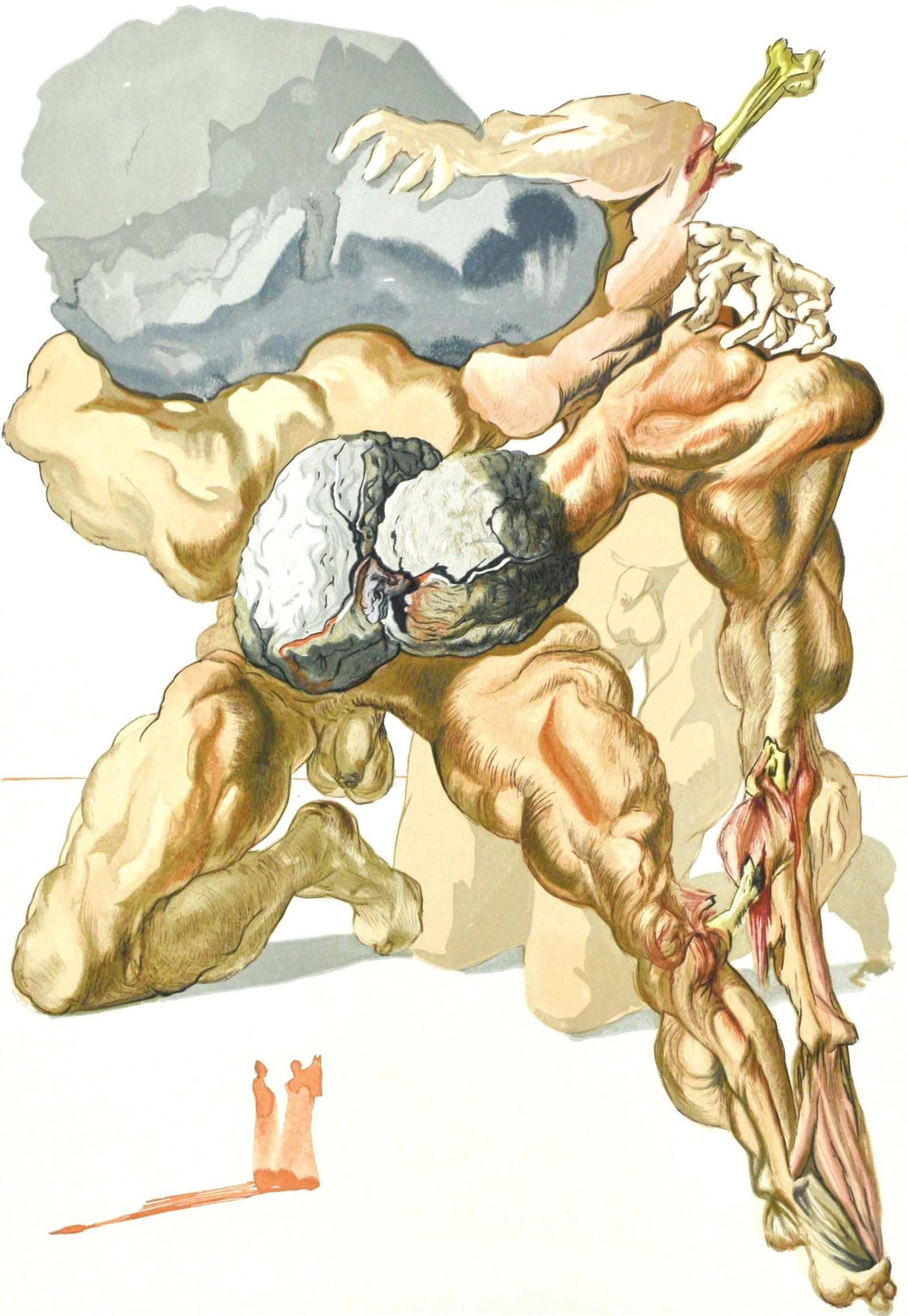 Salvador Dali, Inferno VII (Michler/Lopsinger 1039-1138; Field 189-200), La Divina Commedia, Limited: Woodcut in colors on velin pur chiffon de Rives paper. Paper size: 13 x 10.375 inches. Inscription: Unsigned and unnumbered, as issued. Catalogue raisonne references: Dali, Salvador, et al. Salvador D