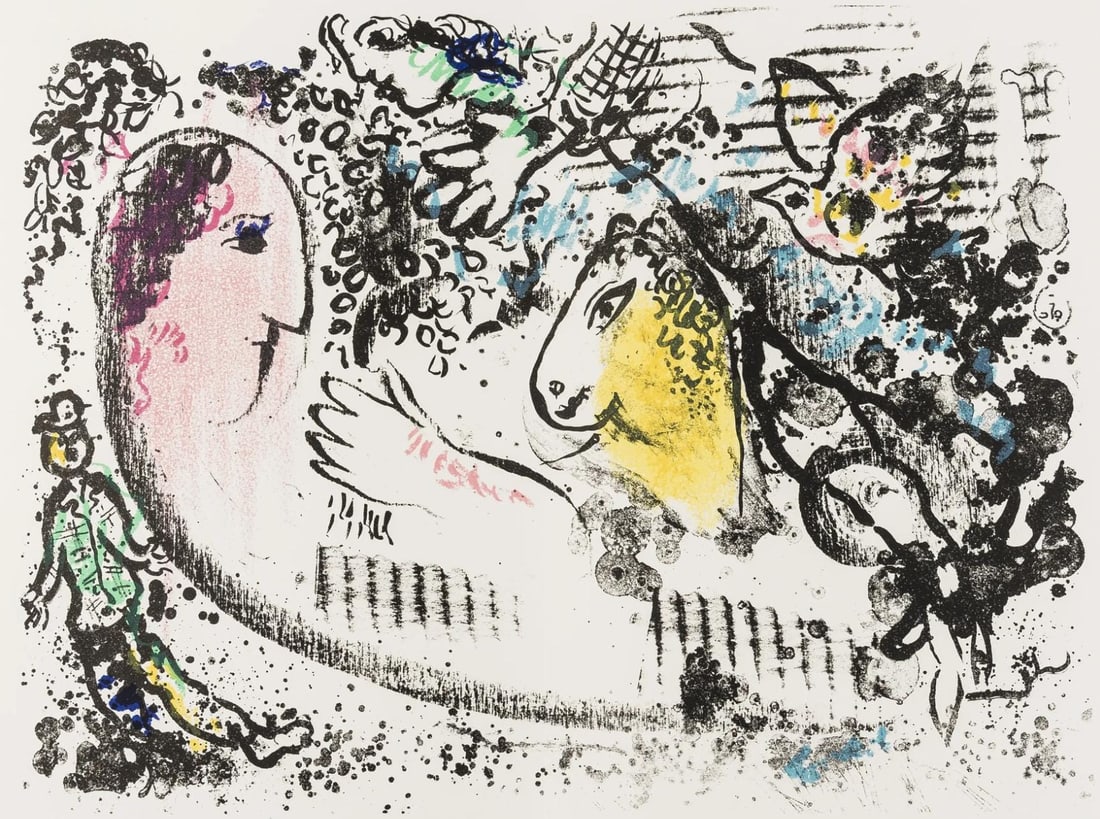 Marc Chagall, Composition (Mourlot 605), Derriere le miroir, Limited Edition Lithograph (1 of 4)