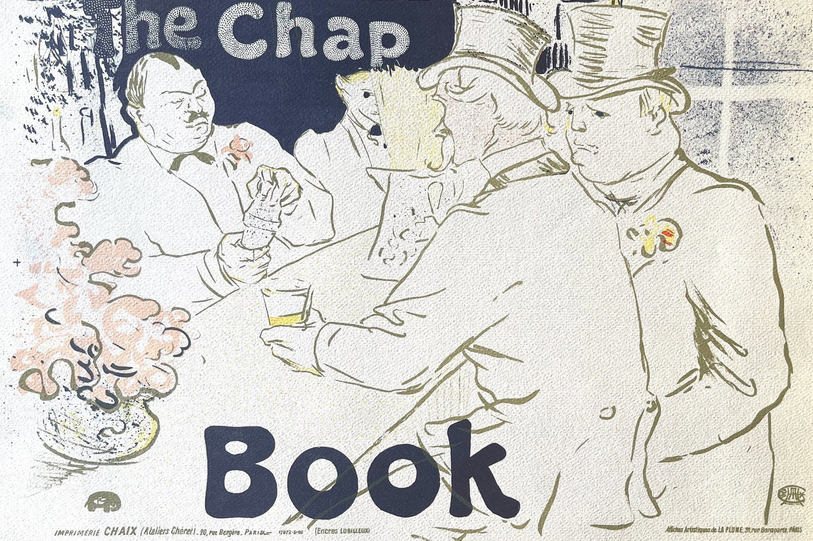 Henri de Toulouse-Lautrec, The Chap Book, TLautrec, Philadelphia Museum of Art, Limited Edition: Lithograph and stencil on velin paper. Unsigned and unnumbered. Paper Size: 17 x 13 inches. Excellent condition. Notes: From the folio, TLautrec, A Portfolio Of Twelve Reproductions of Lithographs by