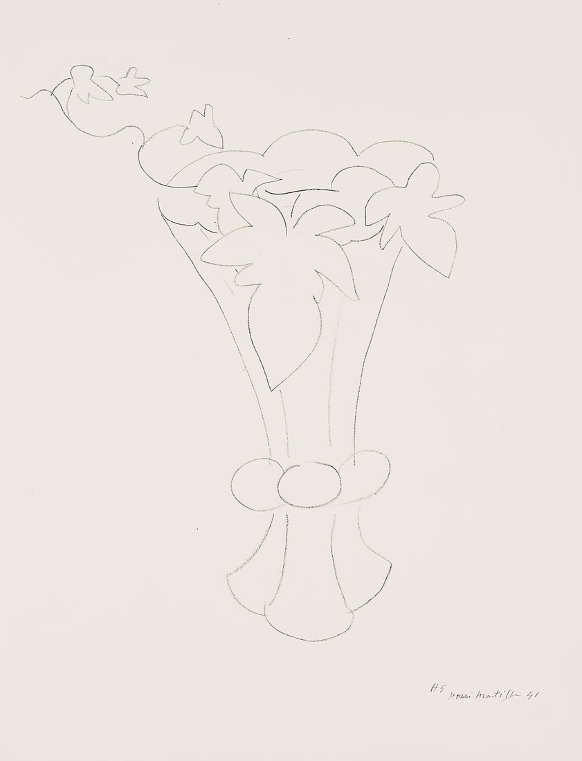 Henri Matisse, Serie H, var. 5 (Duthuit 9), Henri Matisse, Dessins, Themes et variations, Limited: Lithograph on velin pur fil paper. Paper Size: 12.875 x 9.625 inches. Excellent condition. Inscription: Signed in the plate and unnumbered, as issued. Notes: From the folio, Henri Matisse, Dessins,