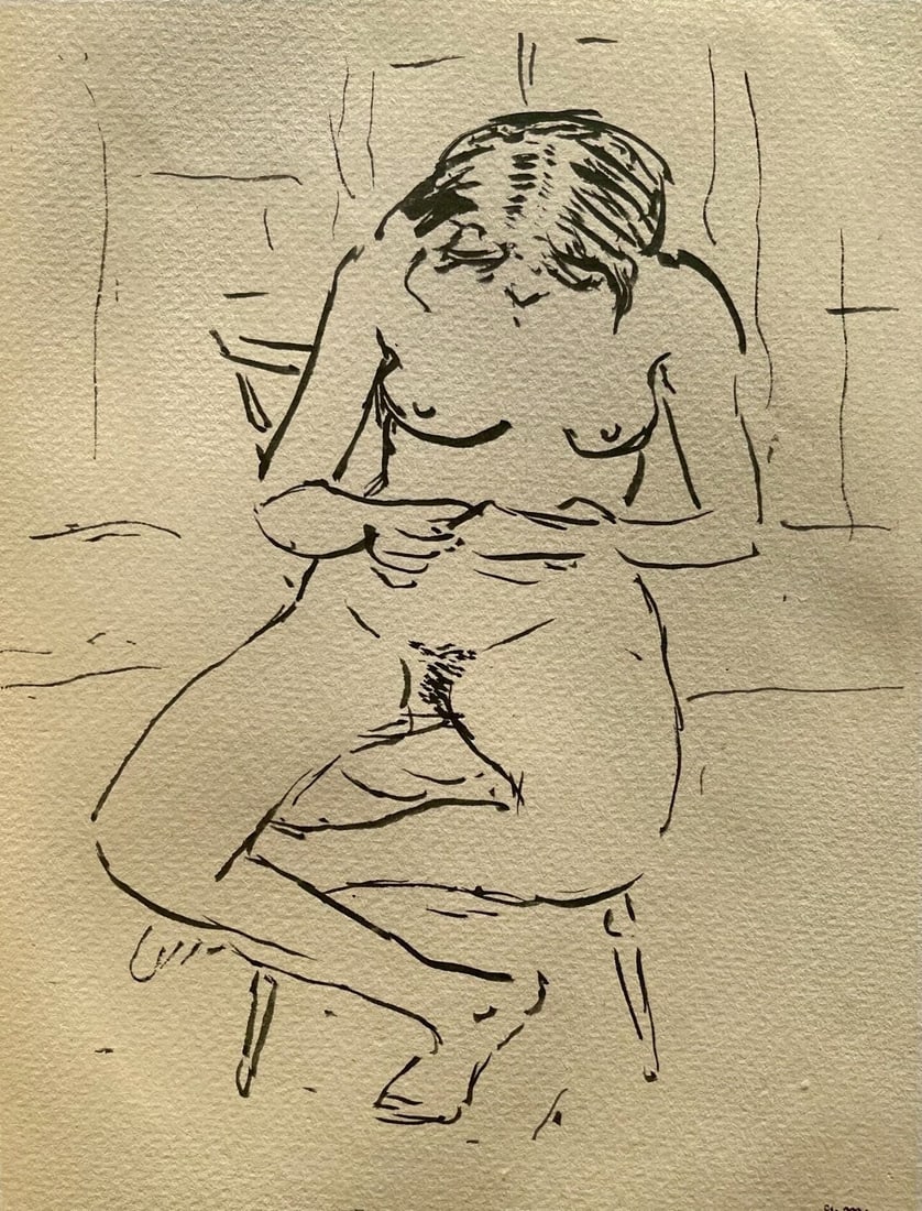 Albert Marquet, La couturiere, Marquet, Limited Edition Lithograph: Lithograph on velin du Canson & Montgolfier Vidalon-Les-Annonay paper. Unsigned and unnumbered. Paper Size: 12.5 x 9.75 inches. Excellent condition. Notes: From the album, Marquet, 1948. Published by