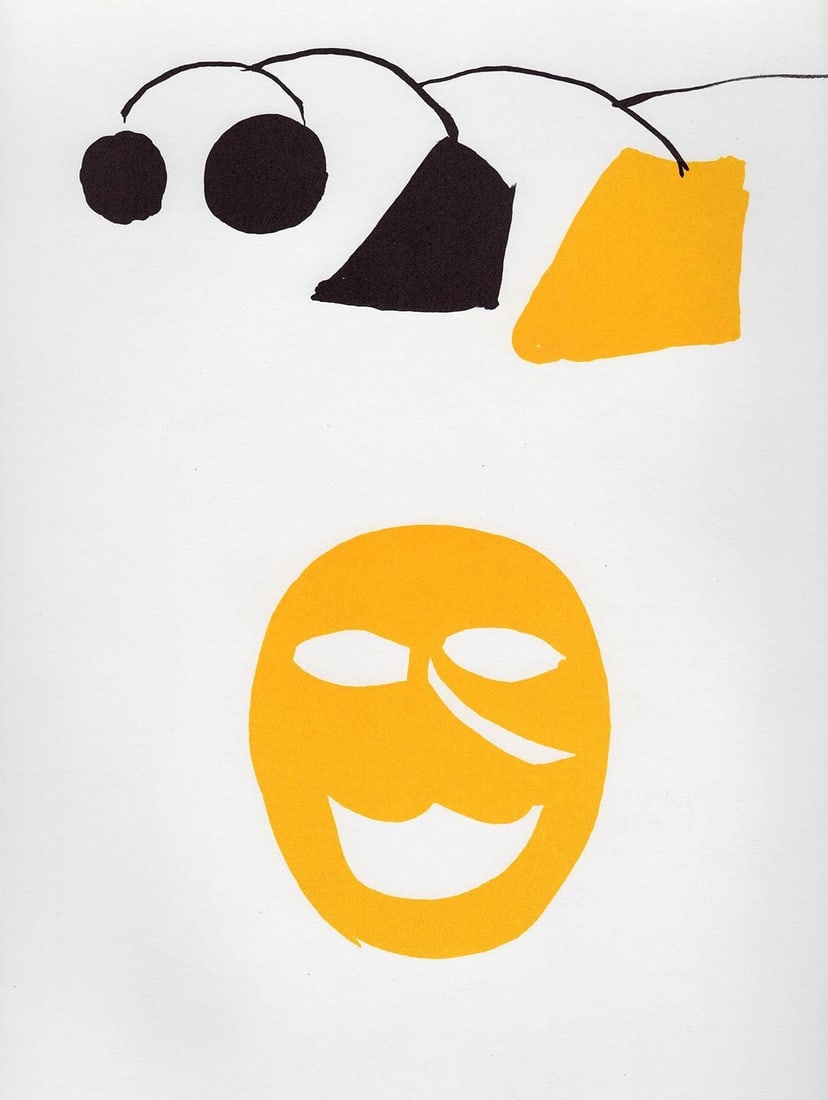 Alexander Calder, Composition, Derriere le miroir, Limited Edition Lithograph: Lithograph on velin paper. Paper Size: 15 x 11 inches. Excellent condition. Inscription: Unsigned and unnumbered, as issued. Notes: From Derriere le miroir, N deg 221, 1976. Published by Aime Maeght,