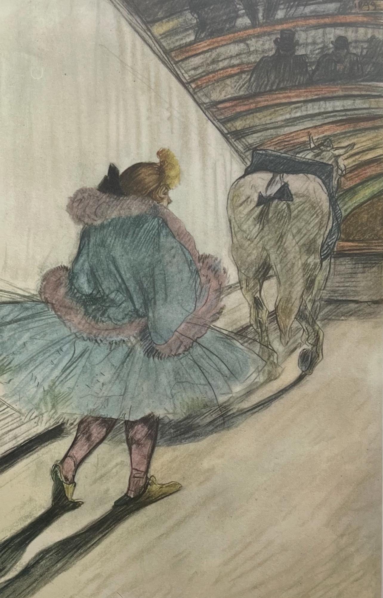 Henri de Toulouse-Lautrec, Entering the Ring, Henri de Toulouse-Lautrec, At the Circus, Limited: Lithograph on velin paper, archivally hinged on archival backing paper, as issued. Paper size: 17.32 x 14.17 inches. Excellent condition. Inscription: Unsigned and unnumbered, as issued. Notes: From t