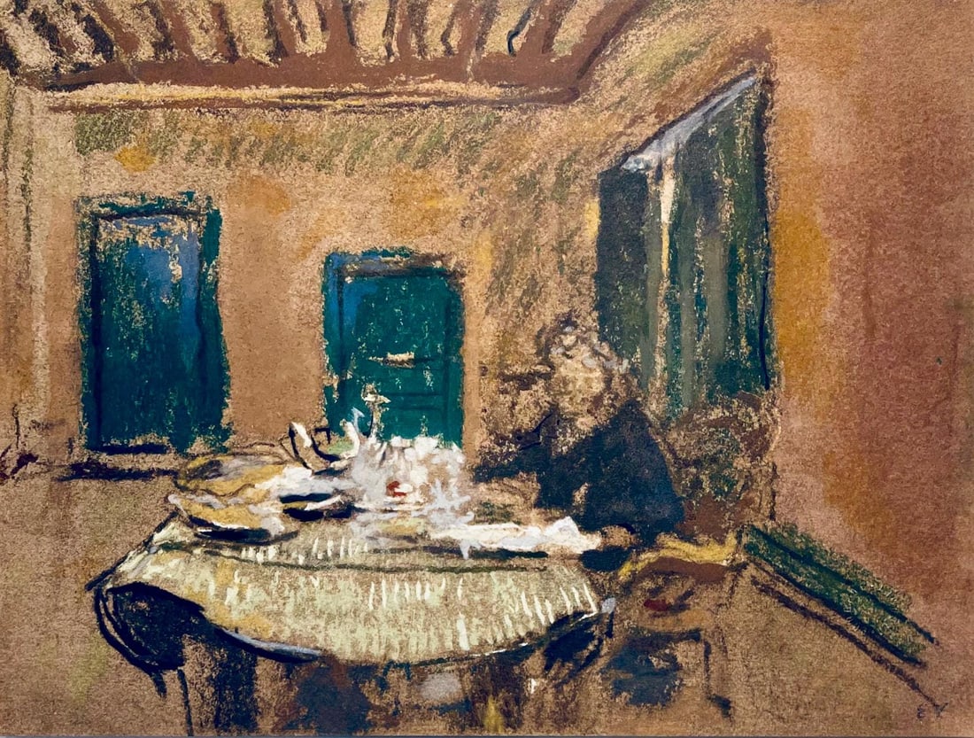 Edouard Vuillard, Composition, Vuillard, Douze Pastels, Limited Edition Lithograph: Lithograph and stencil on velin paper mounted on backing museum board, as issued. Unsigned and unnumbered, as issued. Paper Size: 15 x 18 inches. Excellent condition. Notes: From the folio, Vuillard,