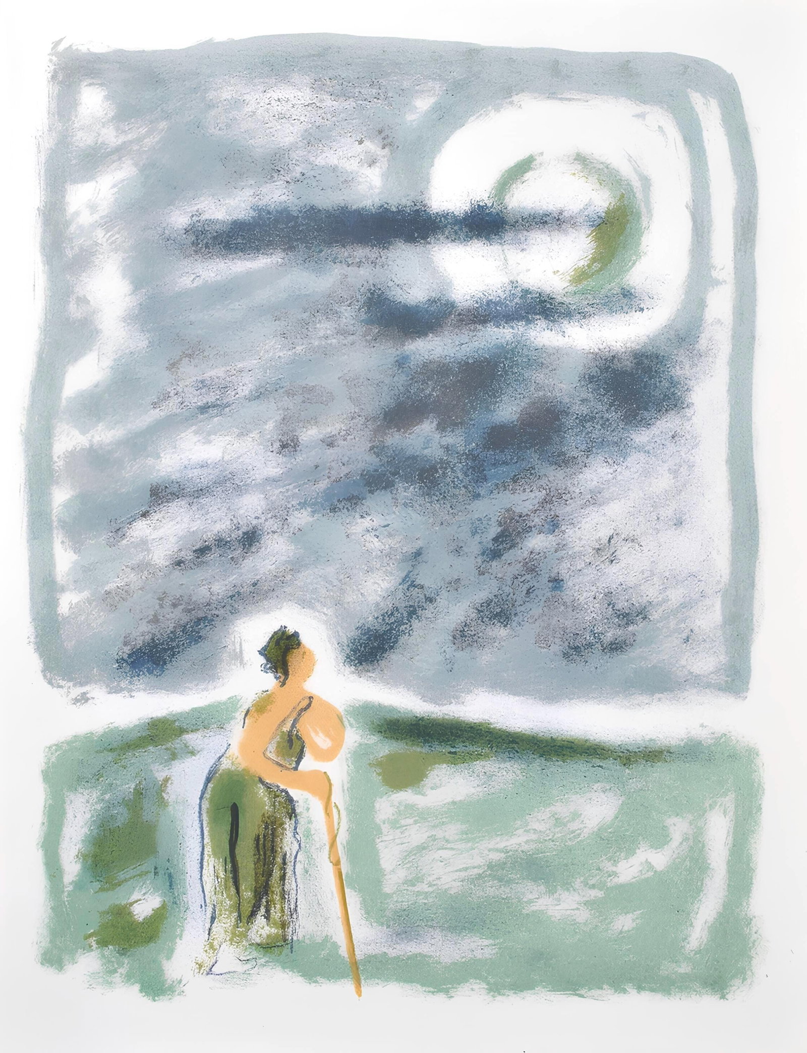 Jules Cavailles, Composition, Œuvres completes d'Albert Camus, Limited Edition Lithograph: Lithograph on velin d'Arches filigrane paper. Paper Size: 11 x 8.5 inches. Excellent condition. Inscription: Unsigned and unnumbered, as issued. Notes: From the volume, Œuvres completes d'Albert Camu