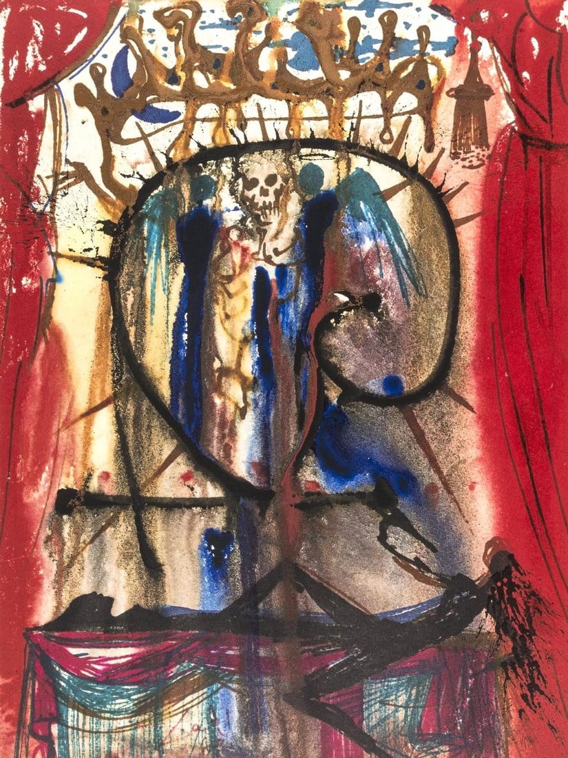 Salvador Dali, Composition (Michler/Lopsinger 1601), Romeo e Giulietta, Limited Edition Lithograph: Lithograph, silkscreen in colors on velin vergata paper. Paper size: 16.5 x 12.625 inches. Excellent condition. Inscription: Signed in the plate and unnumbered, as issued. Catalogue Raisonne Reference