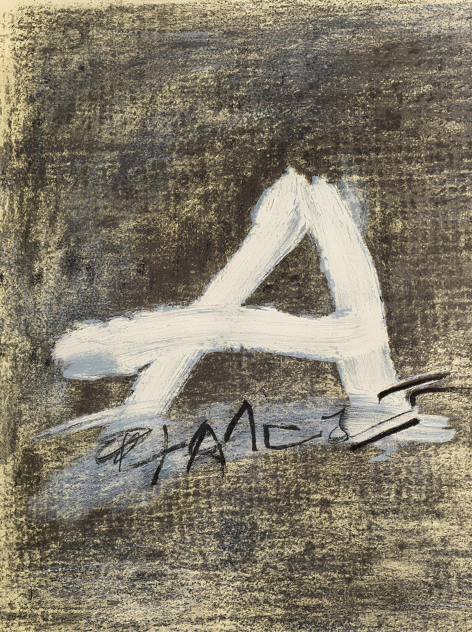 Antoni Tapies, Composition, Derriere le miroir, Limited Edition Lithograph: Lithograph on velin paper. Paper size: 15 x 11 inches. Excellent condition. Inscription: Unsigned and unnumbered, as issued. Notes: From Derriere le miroir, N deg 234, 1979. Published by Aime Maeght,