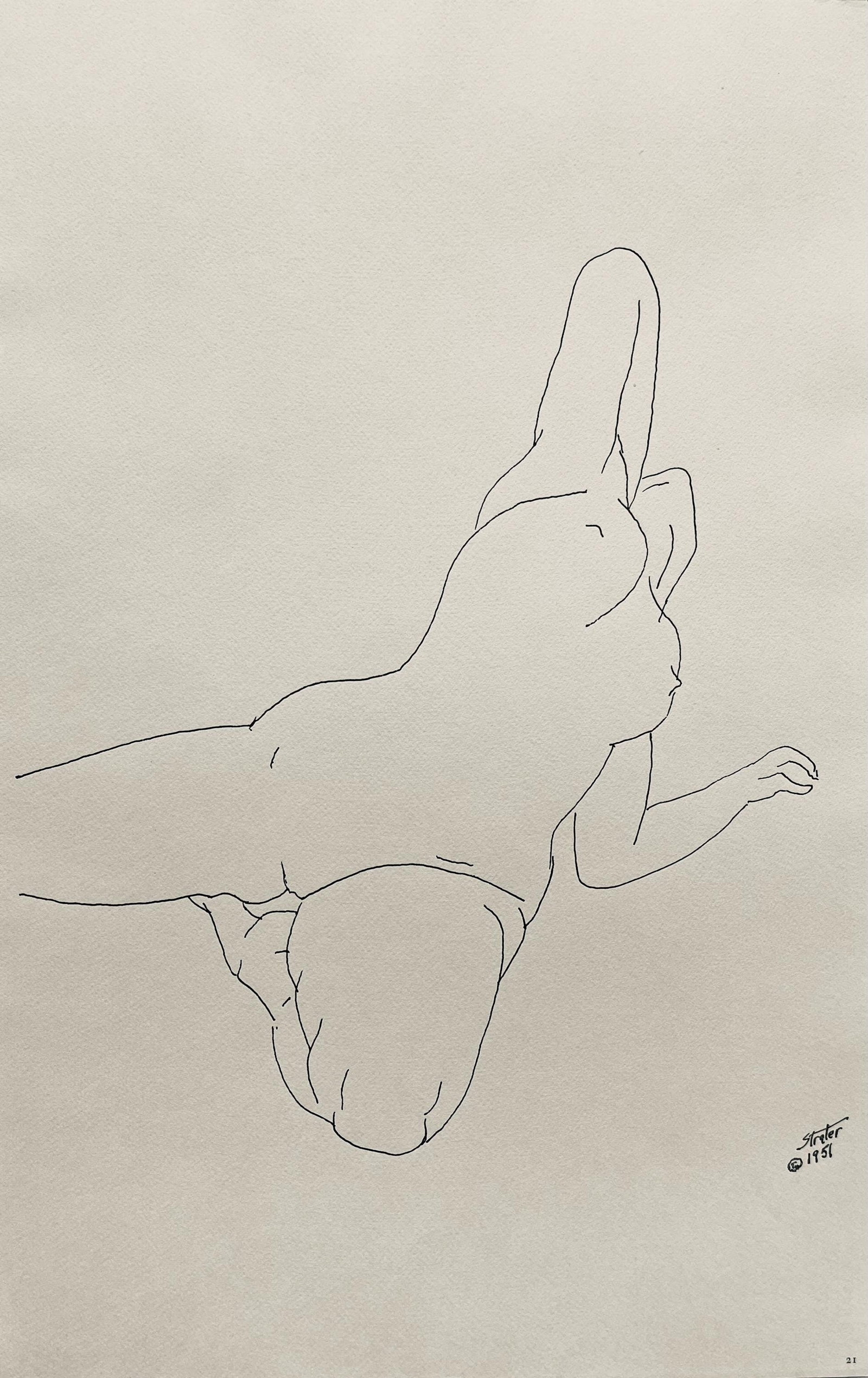 Henry Strater, Composition, 24 Drawings by Henry Strater, Limited Edition Lithograph: Lithograph on velin paper. Signed in the plate and unnumbered, as issued. Paper size: 20.5 x 13.5 inches. Excellent condition. Notes: From the folio, 24 Drawings by Henry Strater, 1963. Published by H