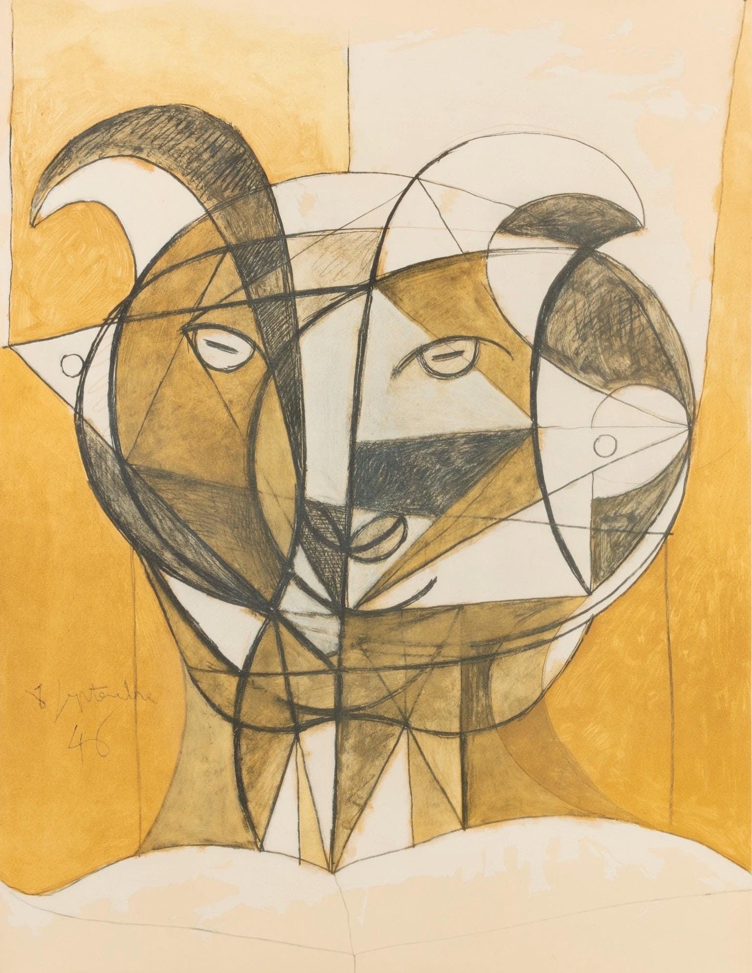 Pablo Picasso, Composition, Faunes et Flore d'Antibes, Limited Edition Lithograph (1 of 4)