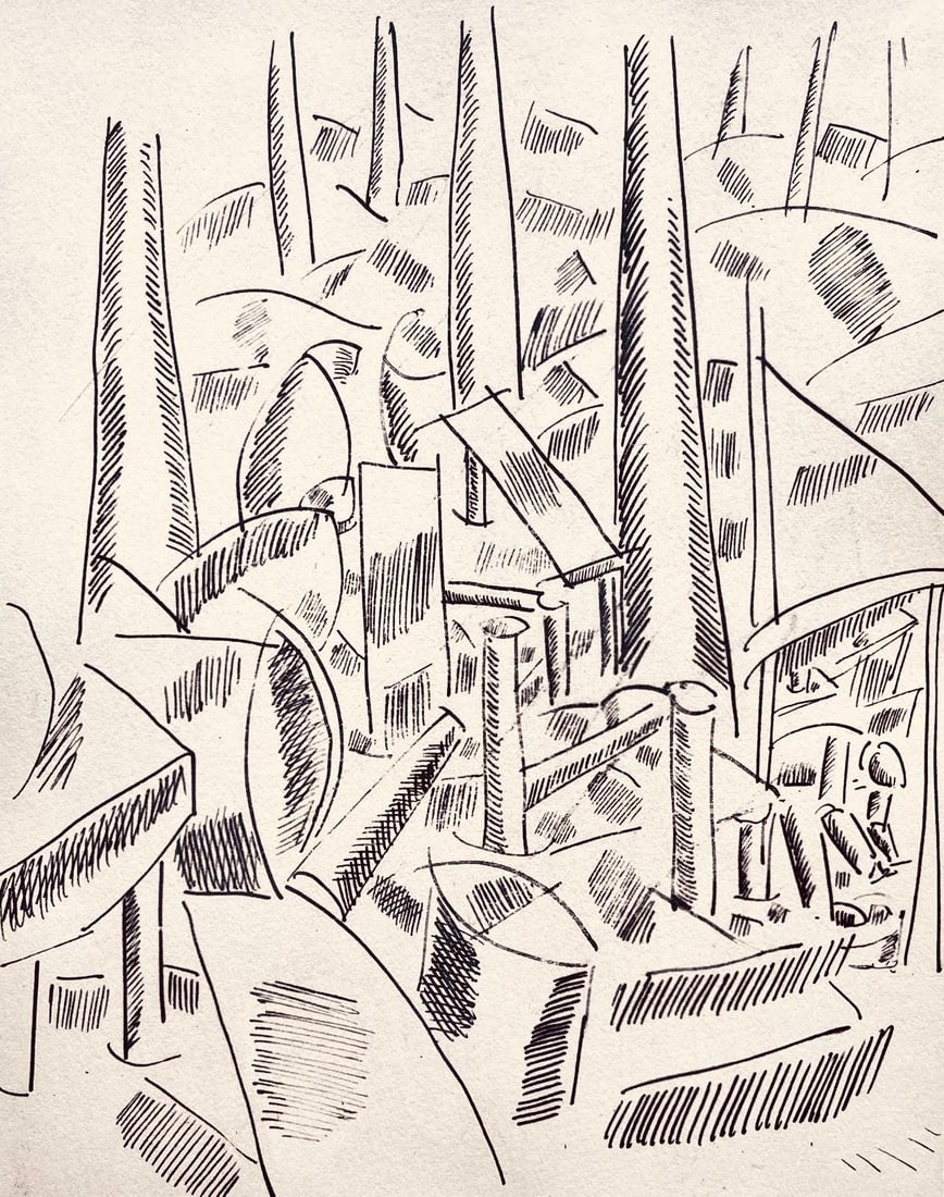 Fernand Leger, Le Sapeur, Dessins de Guerre 1915-16, Limited Edition Lithograph: Lithograph, stencil on velin paper. Paper Size: 10 x 7.75 inches. Inscription: Unsigned and unnumbered, as issued. Condition: Very good/excellent, consistent with age. Notes: From the folio, Fernand L